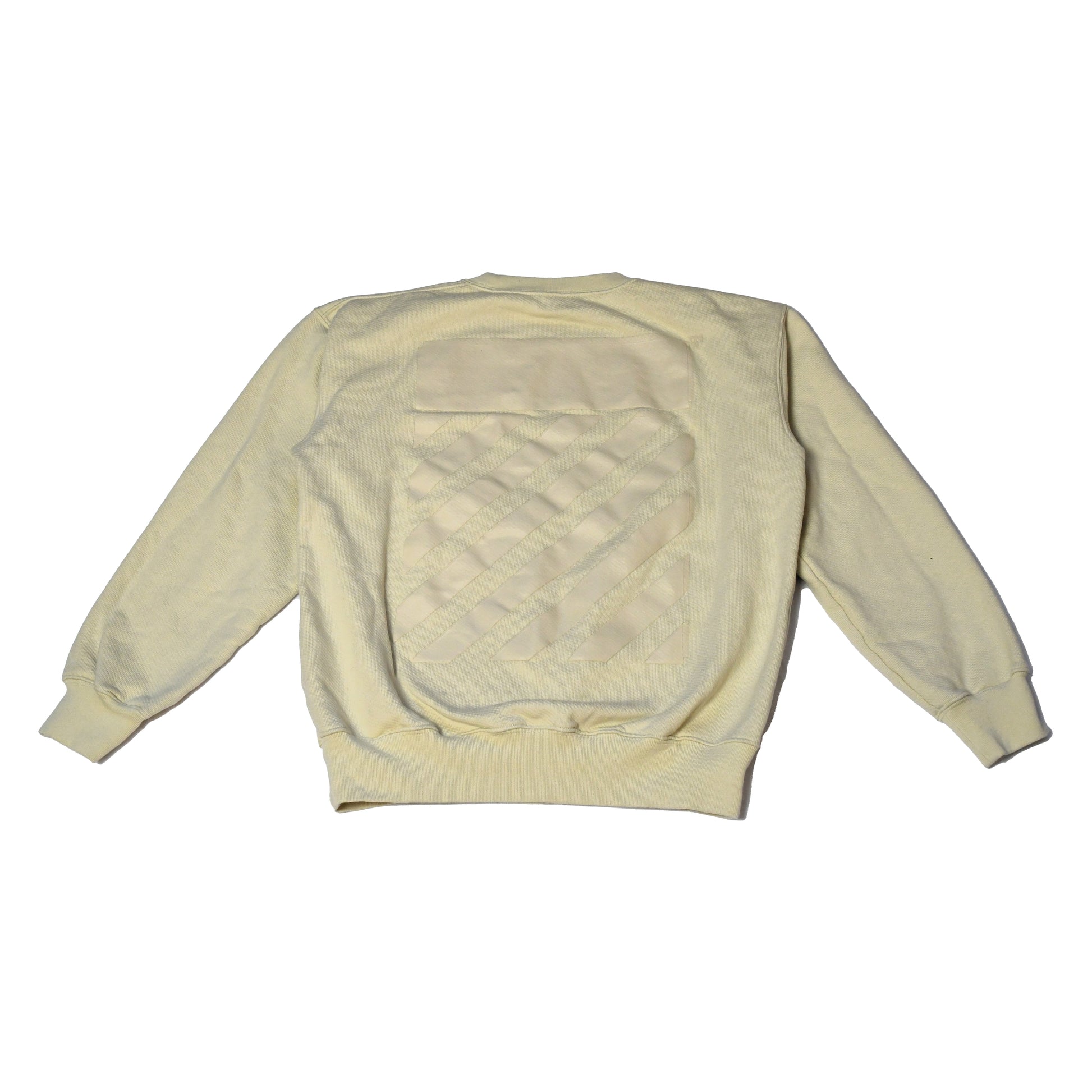 Off-White Diag Tab Crewneck Sweatshirts Cream - NOBLEMARS