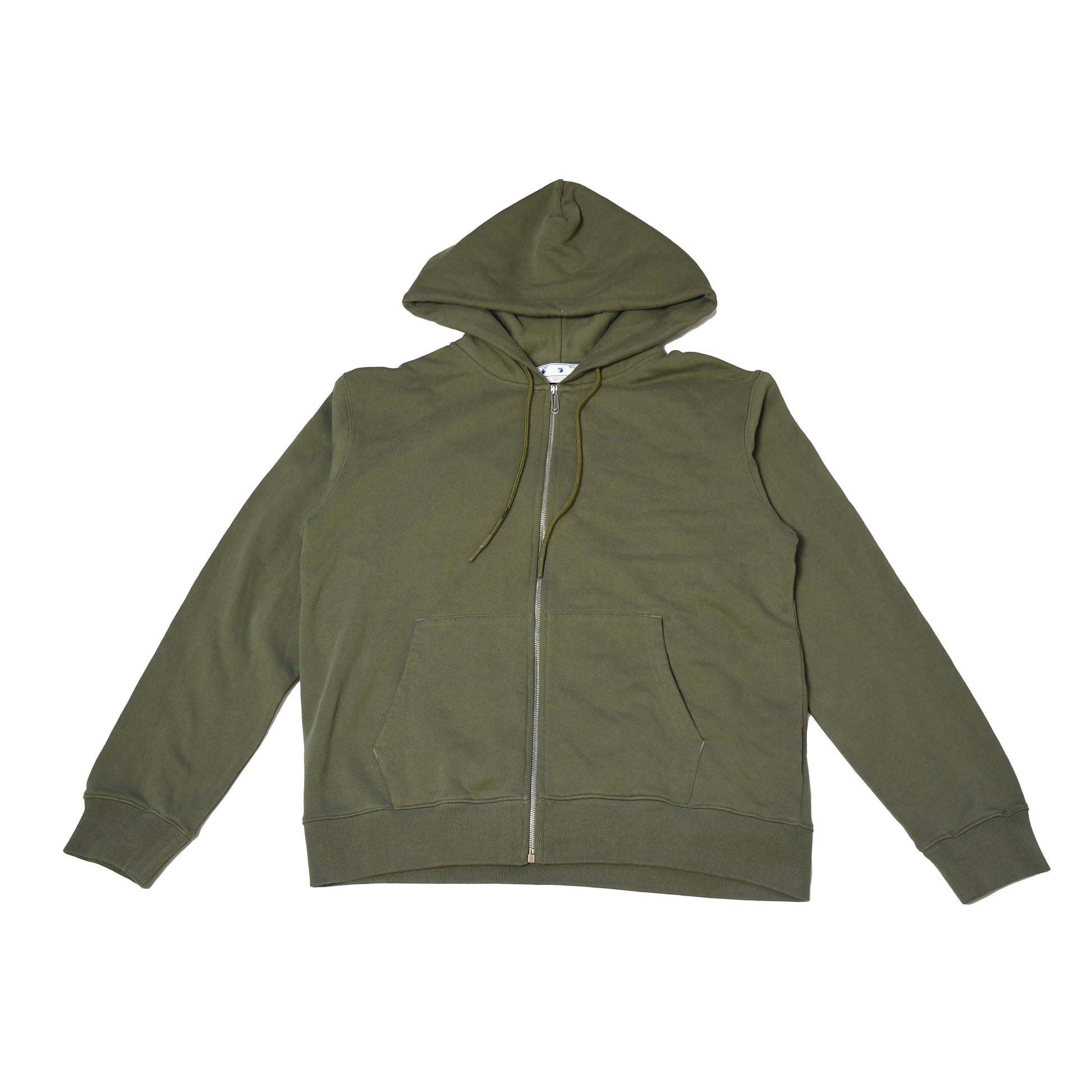 Off-White Diag Tab Slim Fit Zip Hoodie Olive - NOBLEMARS