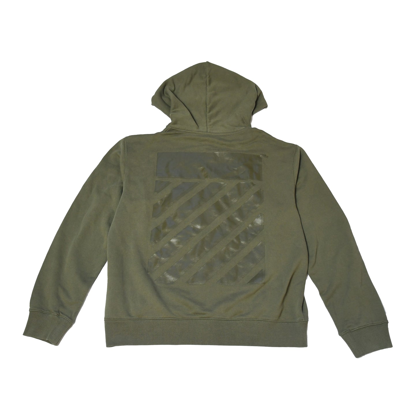 Off-White Diag Tab Slim Fit Zip Hoodie Olive - NOBLEMARS