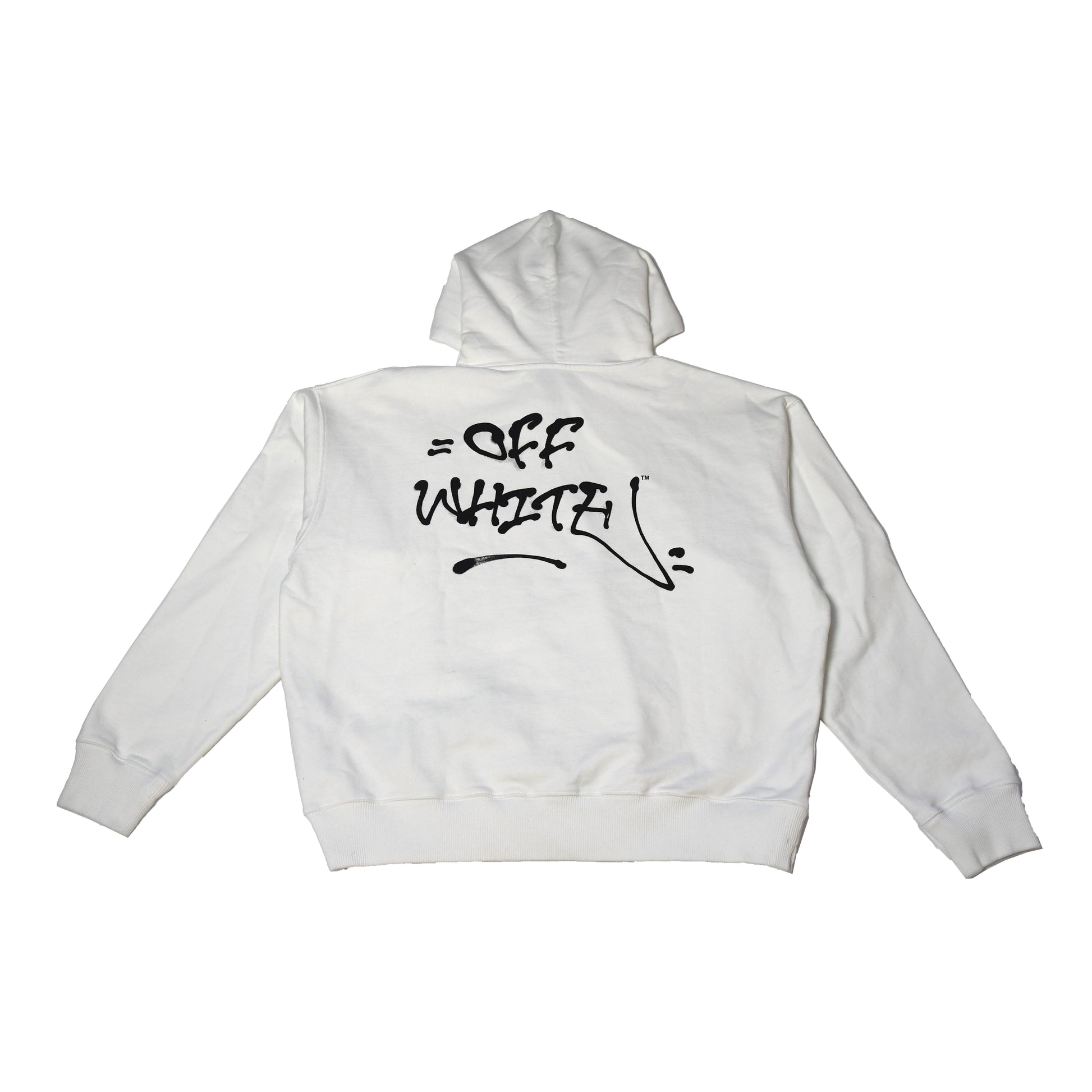 Off-White Neen Graffiti Skater Hoodie White Orange - NOBLEMARS