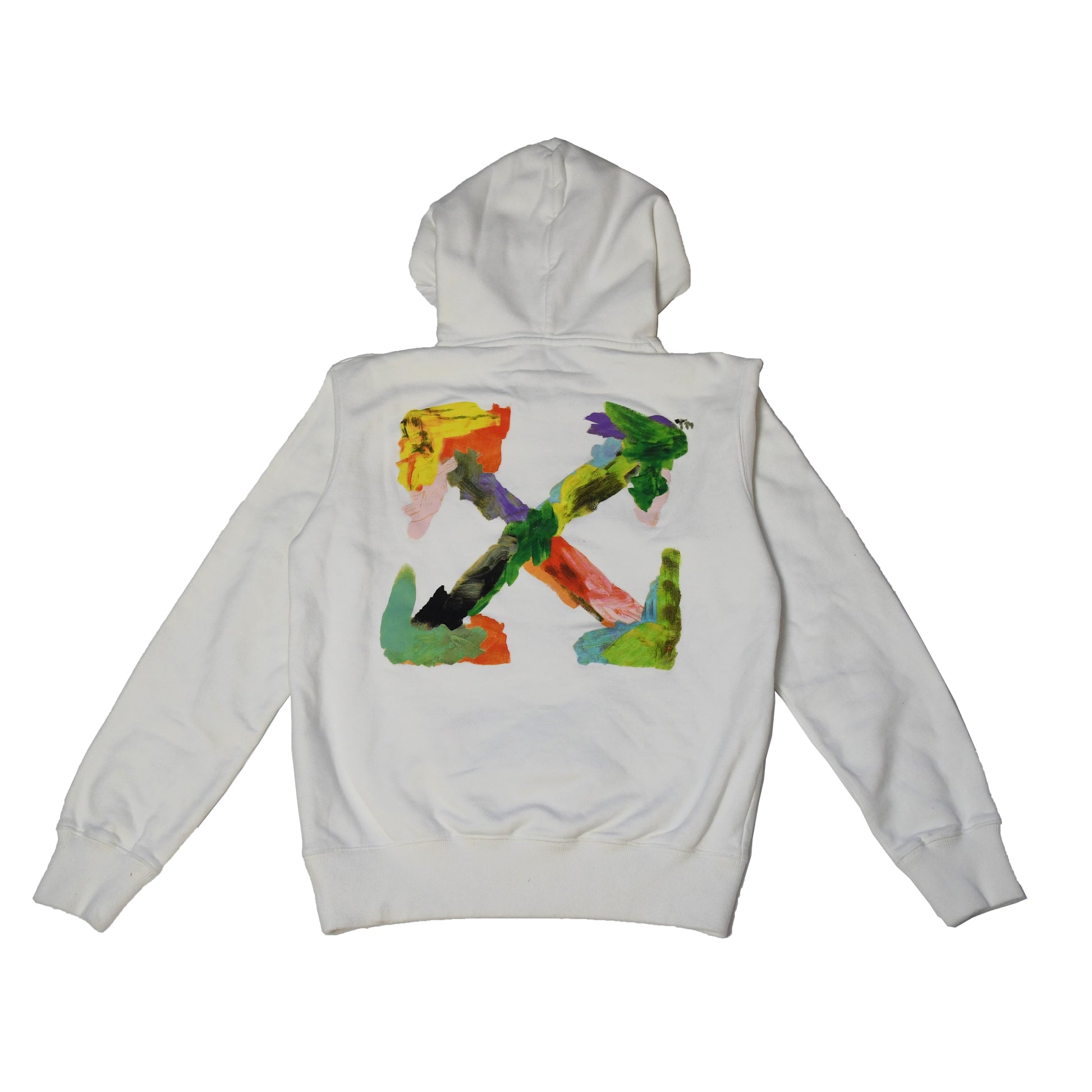 Off-White Brush Arrow Slim Hoodie White Multicolor - NOBLEMARS