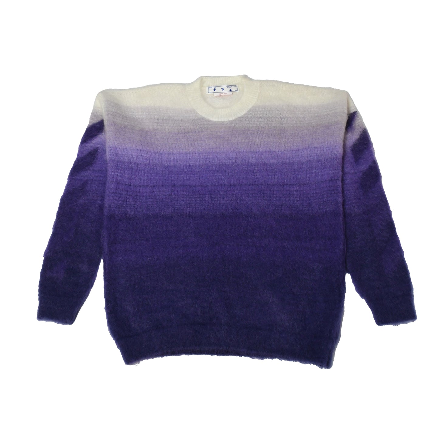 Off-White Diag Arrow Brushed Knit Crewneck Purple - NOBLEMARS