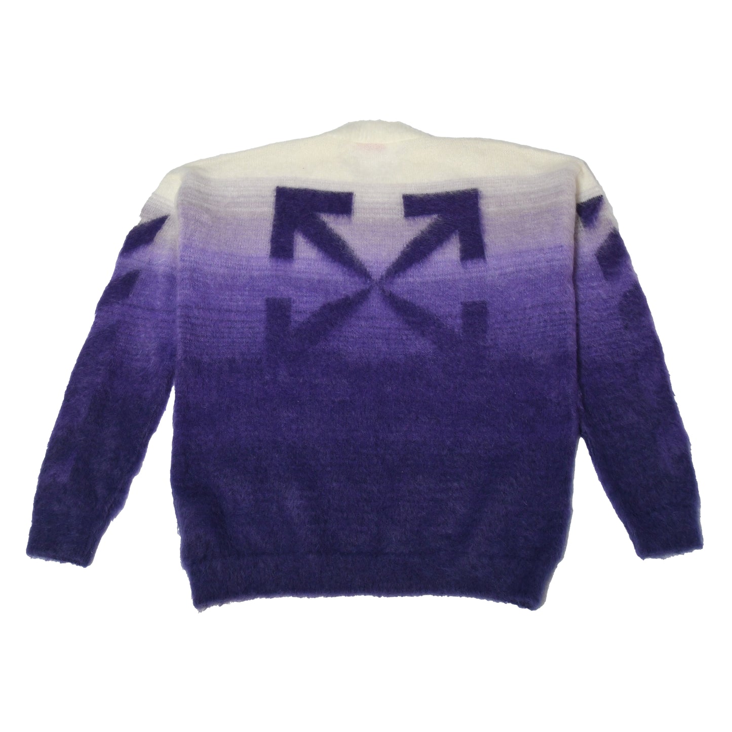 Off-White Diag Arrow Brushed Knit Crewneck Purple - NOBLEMARS