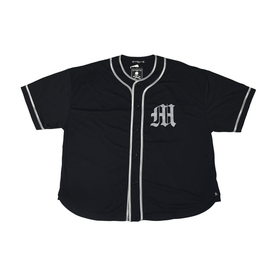 Mastermind Japan Logo-print Baseball Shirt Black - NOBLEMARS