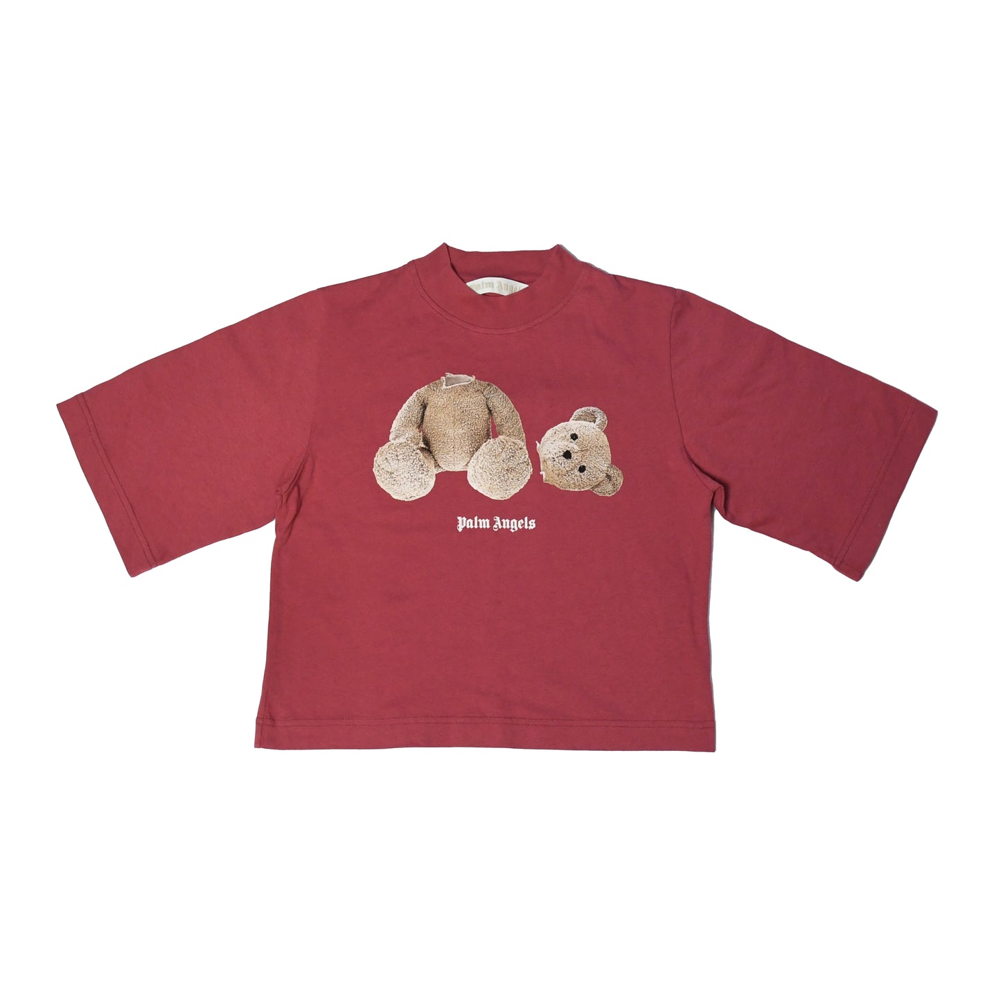 Palm Angels Bear Cropped T-shirt Red - NOBLEMARS