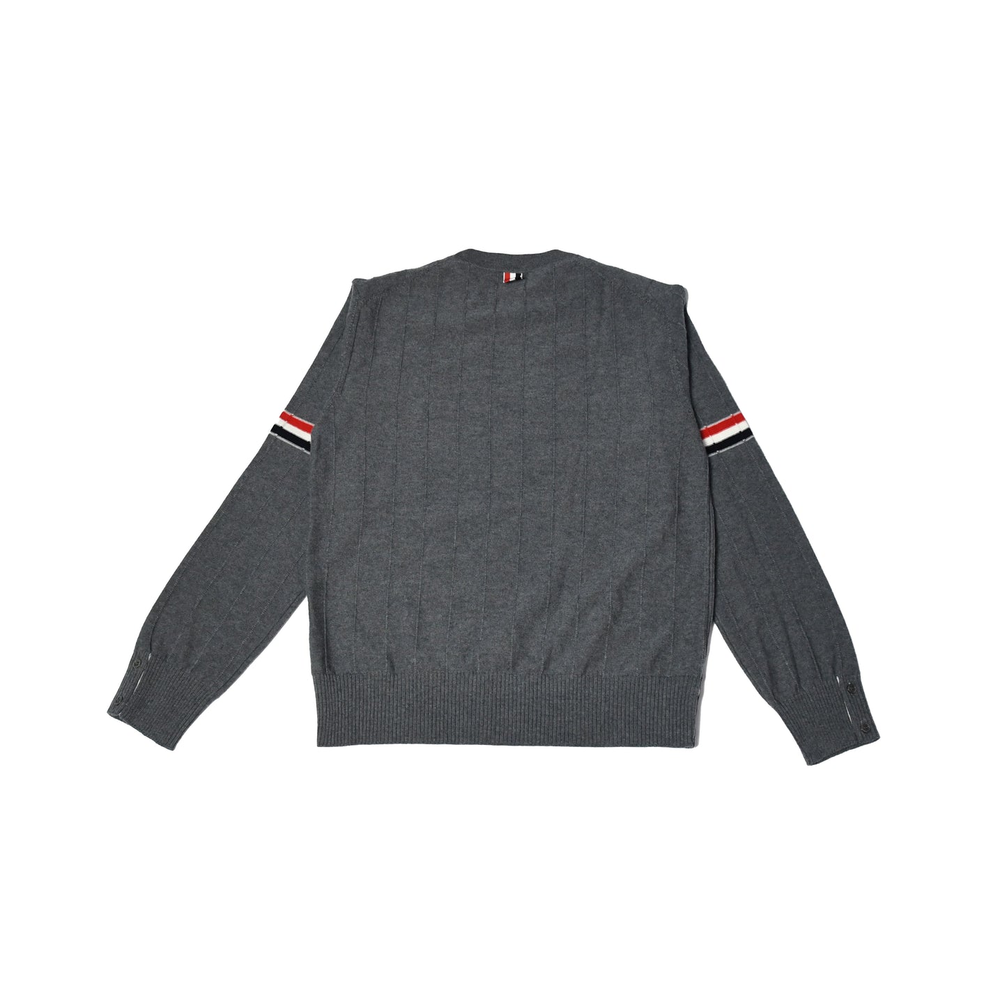 Thom Browne Merino Striped Crewneck Pullover Grey - NOBLEMARS