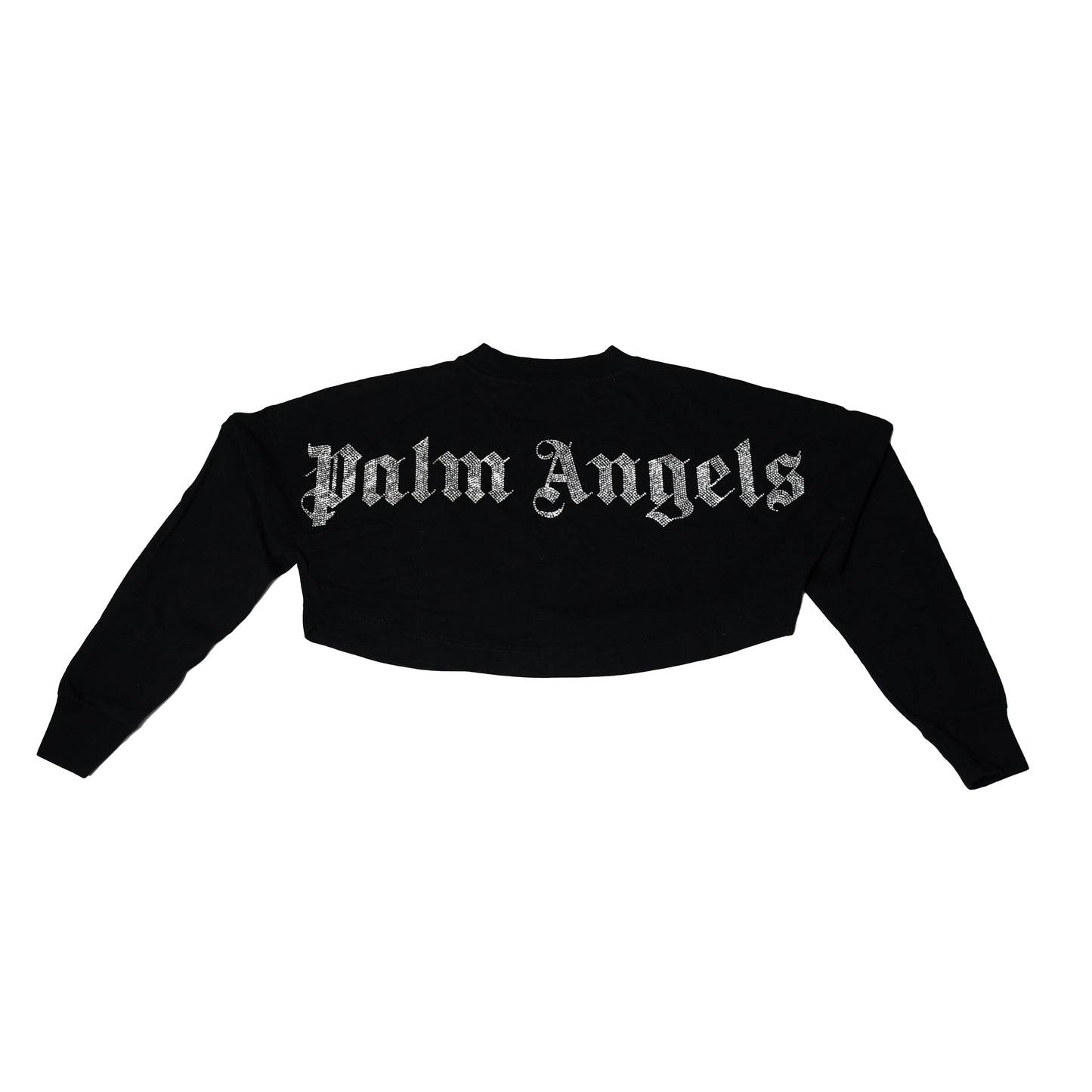 Palm Angels Logo Print Cropped Top Black - NOBLEMARS