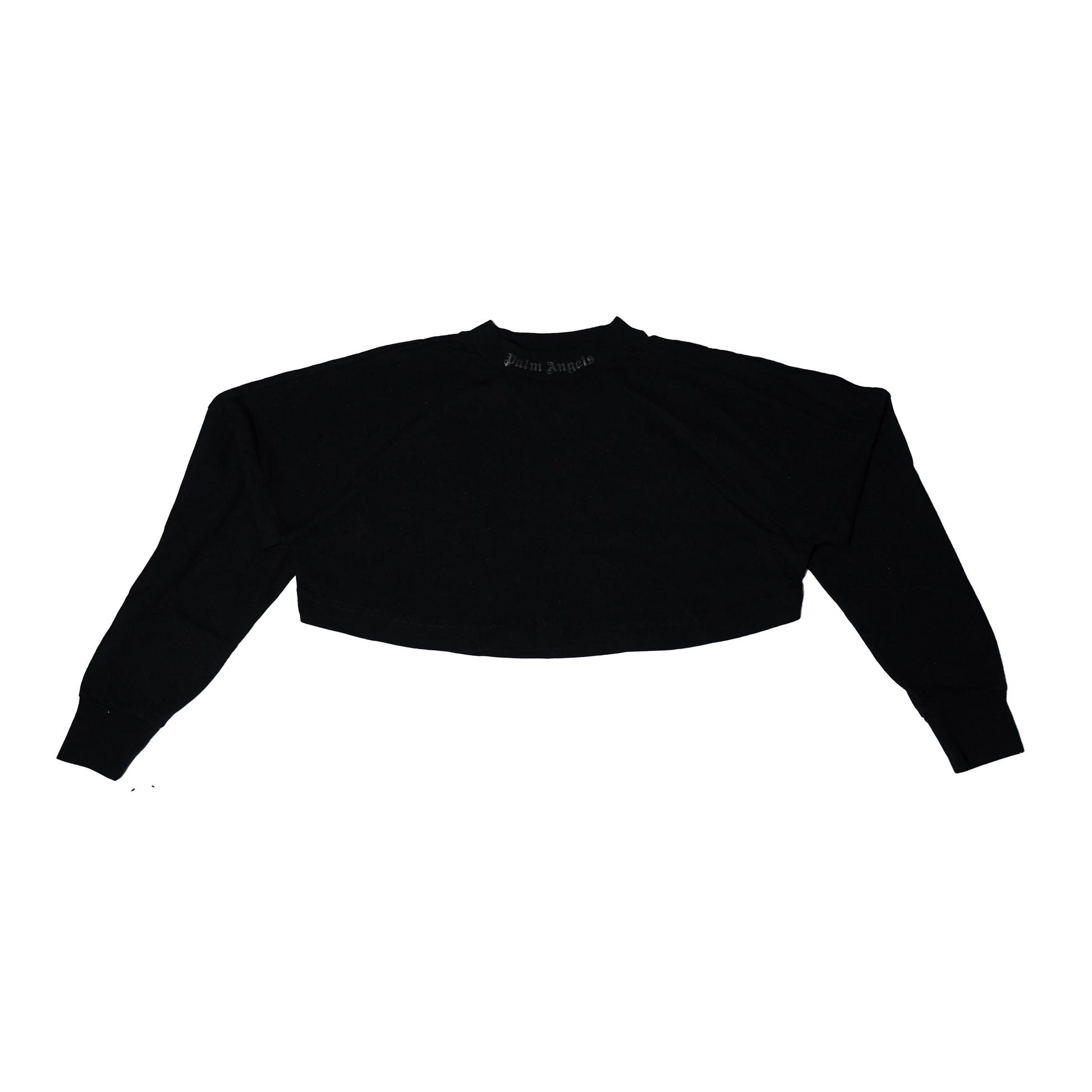 Palm Angels Logo Print Cropped Top Black - NOBLEMARS