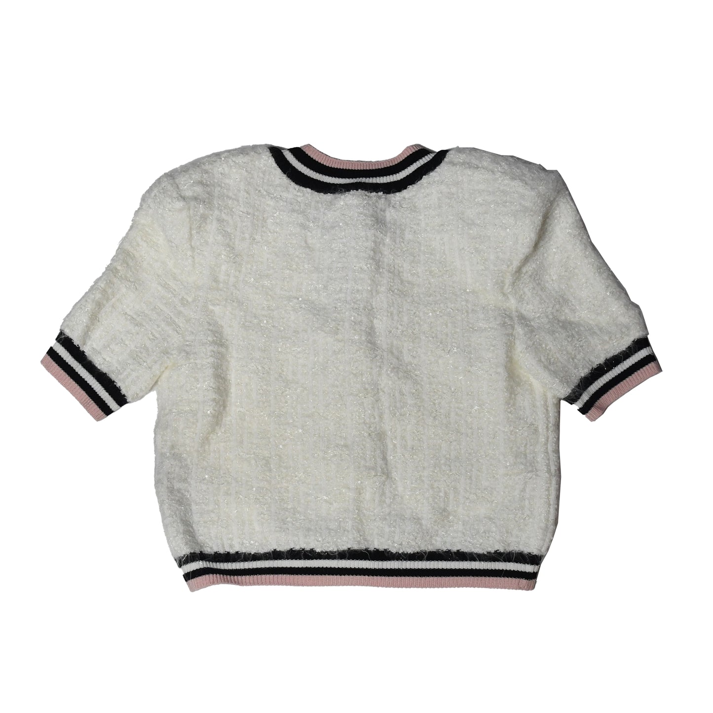 Balmain Maze Monogram Blend Cardigan White - NOBLEMARS