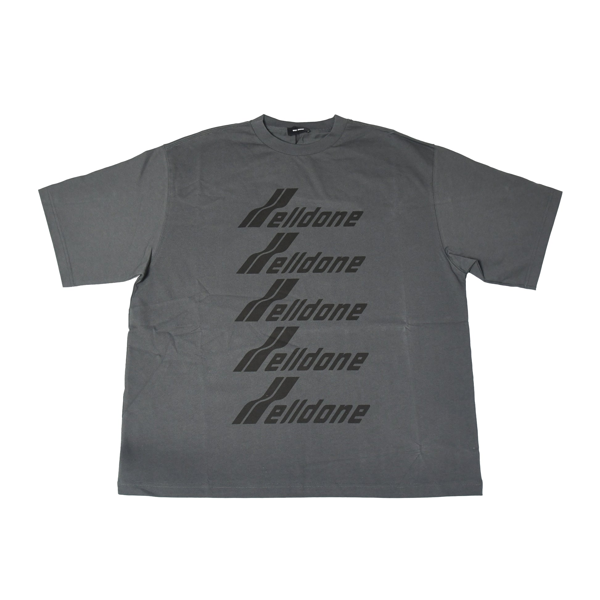We11done Logo Print Oversized T-shirt Grey Black - NOBLEMARS