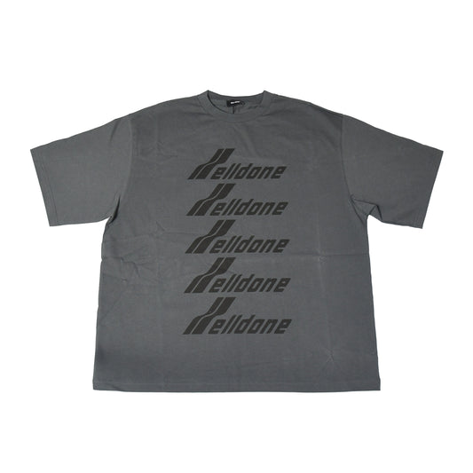We11done Logo Print Oversized T-shirt Grey Black - NOBLEMARS