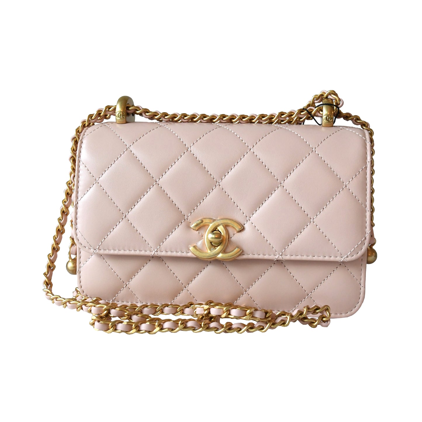 Chanel Calfskin Quilted Mini Perfect Fit Flap Gold Hardware Light Pink - NOBLEMARS