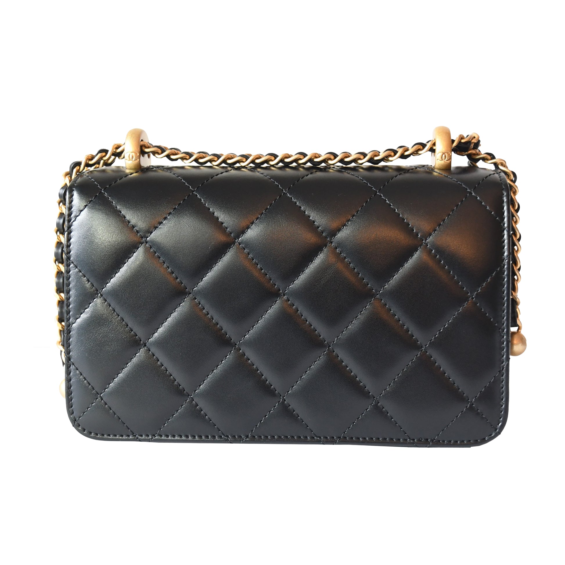 Chanel Calfskin Quilted Mini Perfect Fit Flap Gold Hardware Black - NOBLEMARS