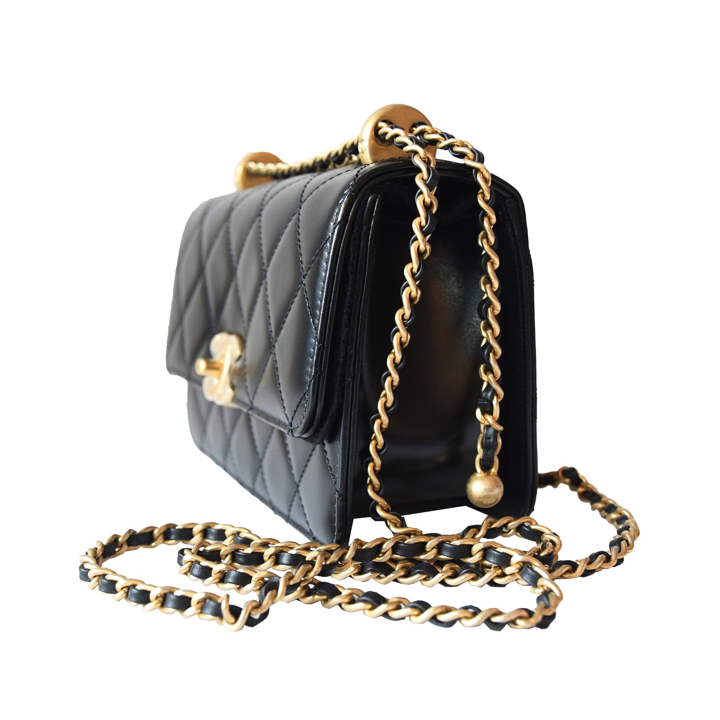 Chanel Calfskin Quilted Mini Perfect Fit Flap Gold Hardware Black - NOBLEMARS