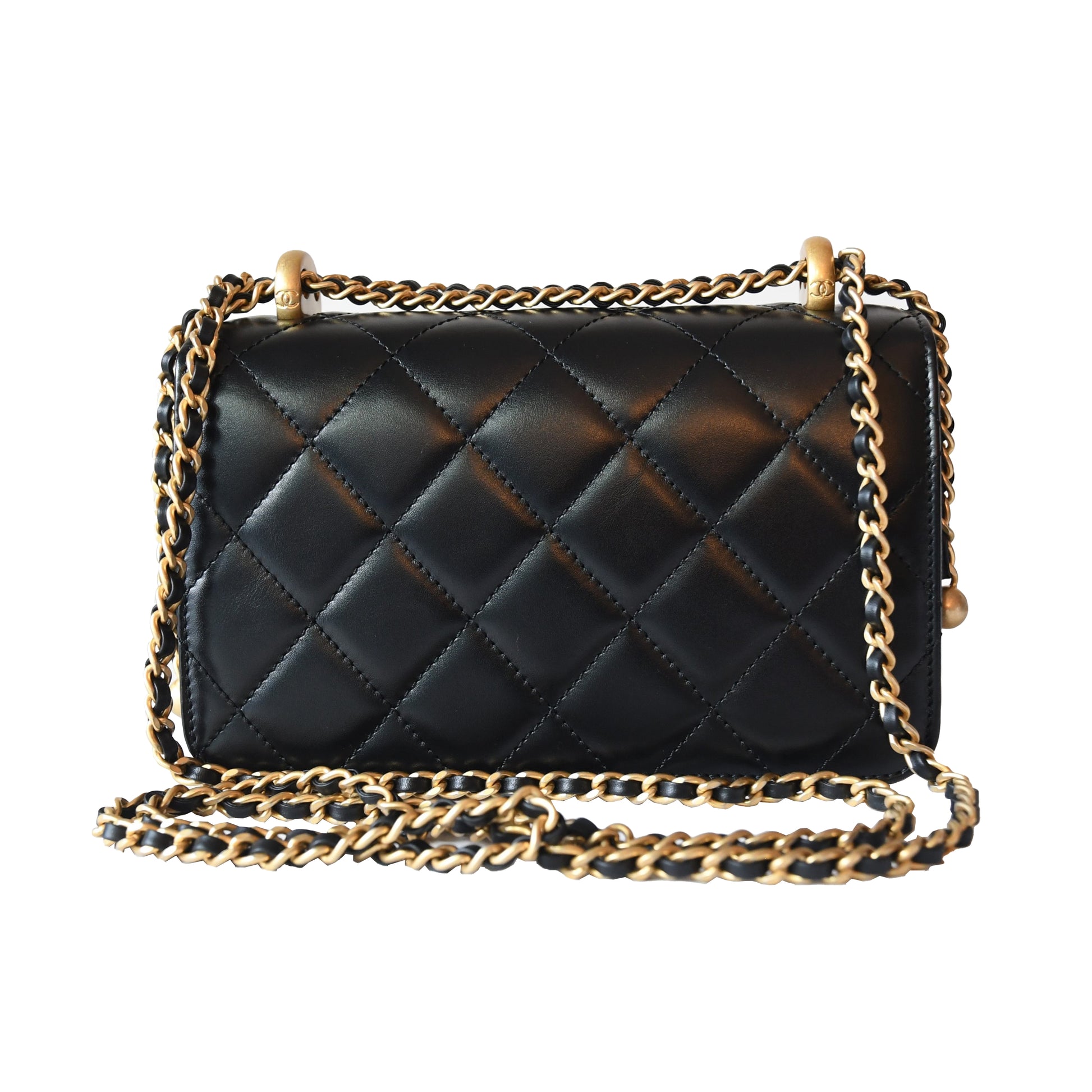 Chanel Calfskin Quilted Mini Perfect Fit Flap Gold Hardware Black - NOBLEMARS