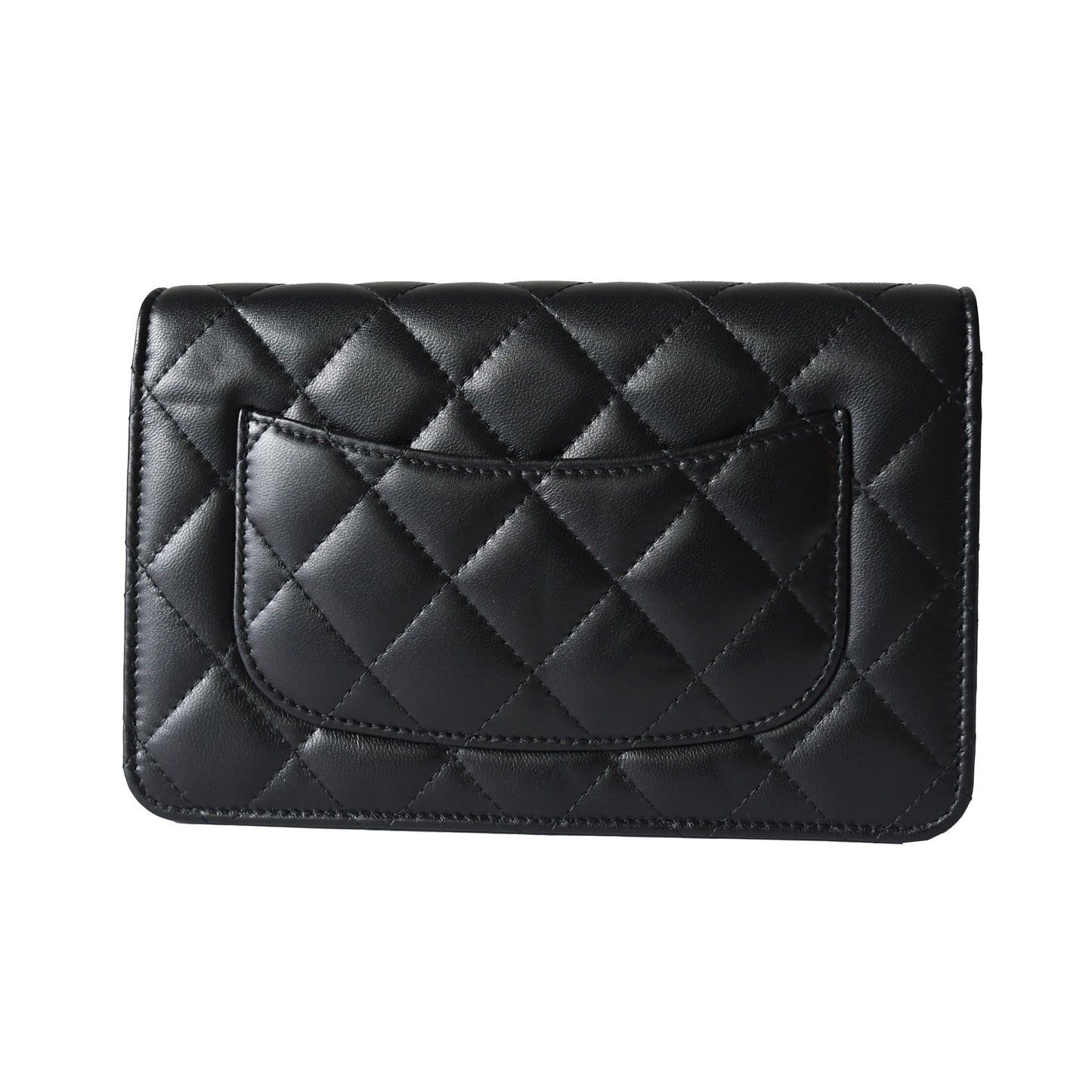 Chanel Lambskin Plexiglass Quilted Coco Love Wallet On Chain WOC Black - NOBLEMARS