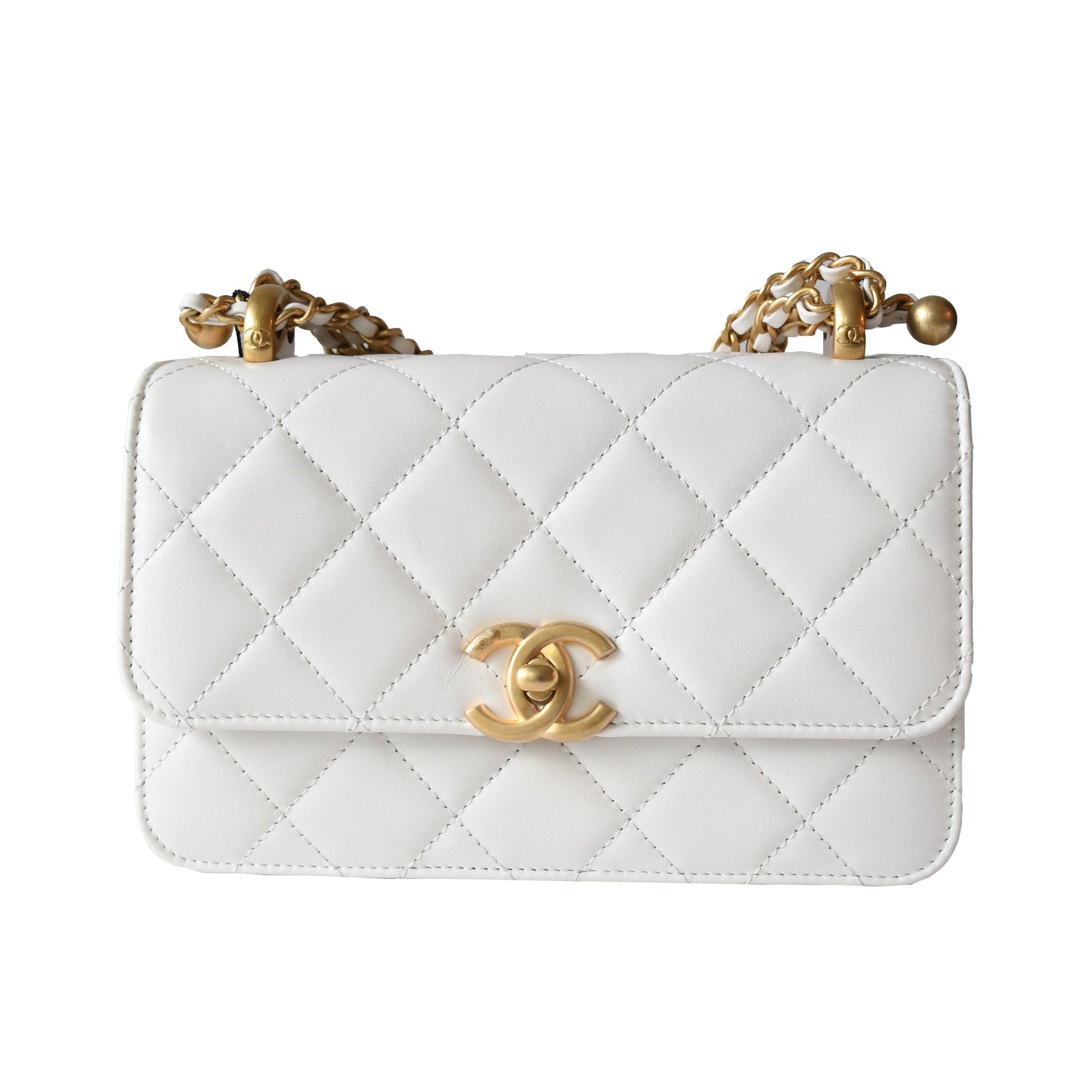 Chanel Calfskin Quilted Mini Perfect Fit Flap White - NOBLEMARS
