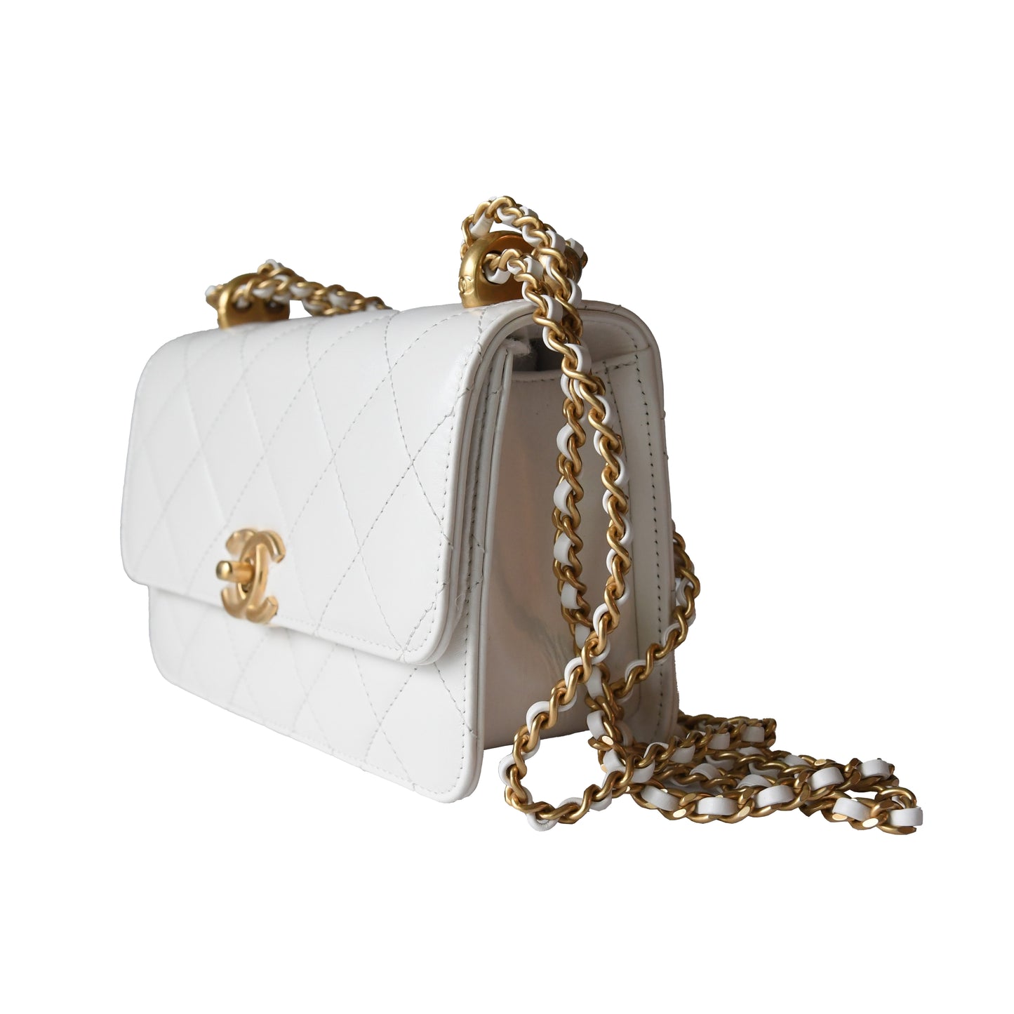 Chanel Calfskin Quilted Mini Perfect Fit Flap White - NOBLEMARS