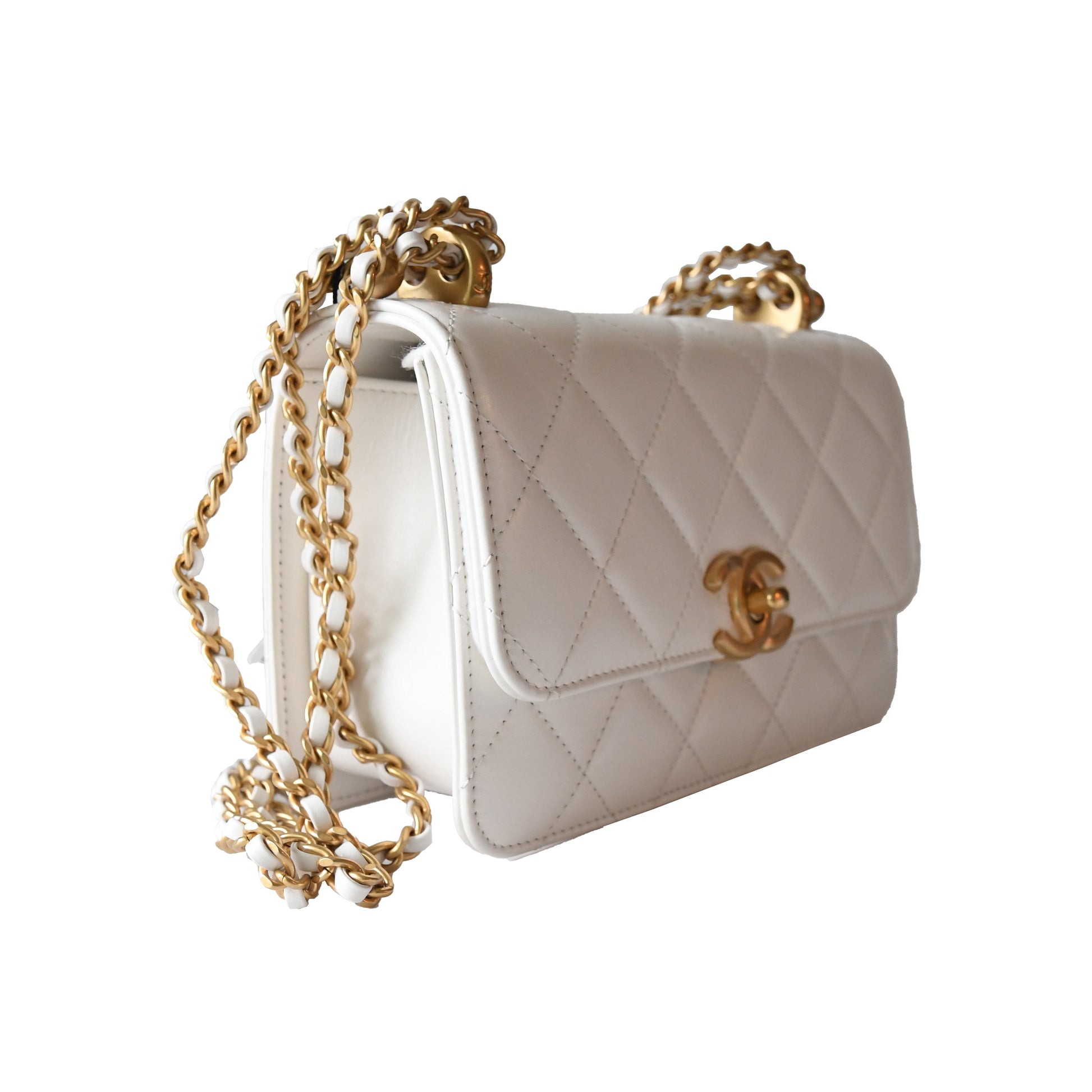 Chanel Calfskin Quilted Mini Perfect Fit Flap White - NOBLEMARS