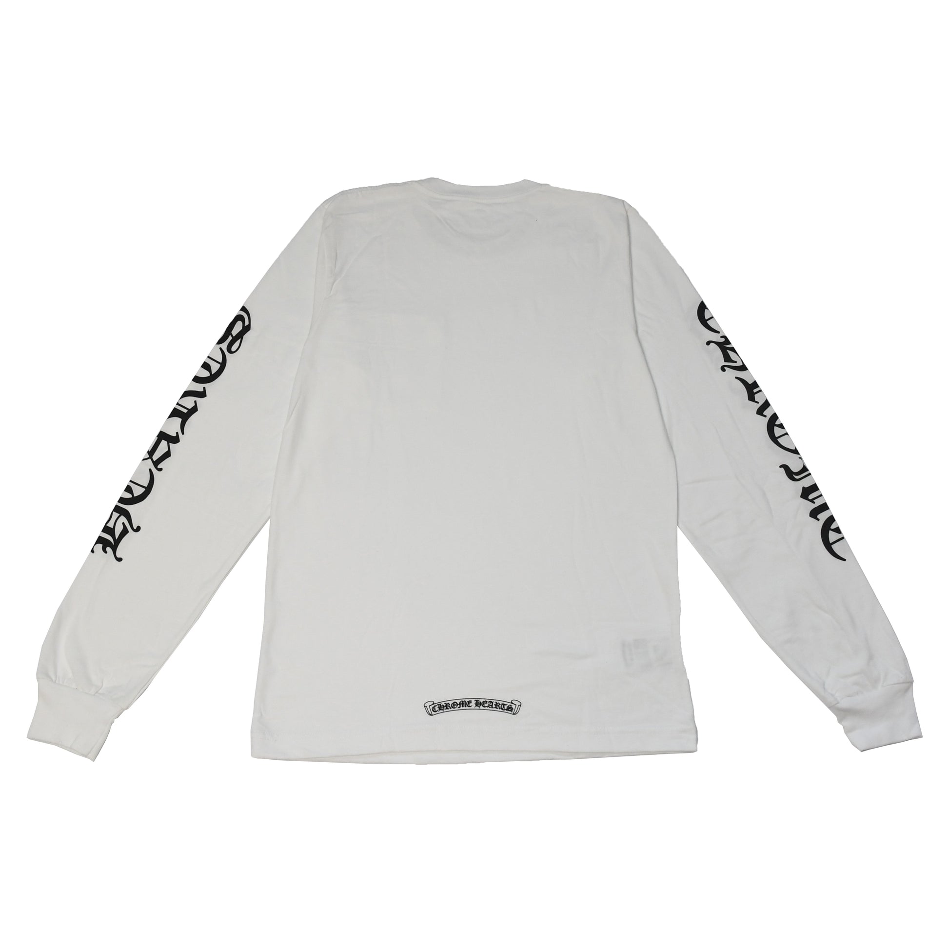 Chrome Hearts Neck Logo Long Sleeve T-Shirt White- NOBLEMARS