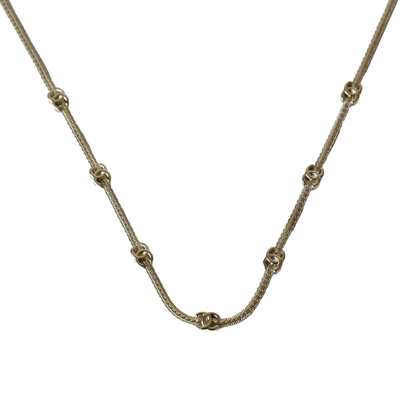 Chanel Seven Metal CC Choker Necklace Gold-NOBLEMARS