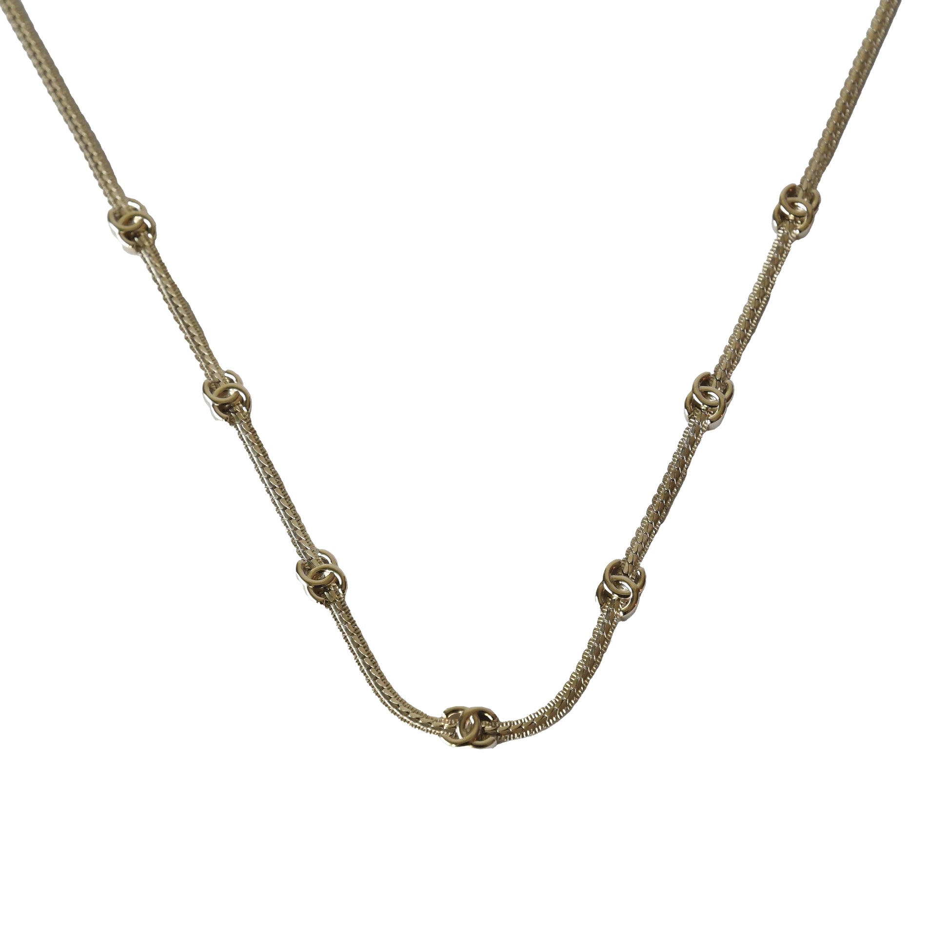 Chanel Seven Metal CC Choker Necklace Gold-NOBLEMARS