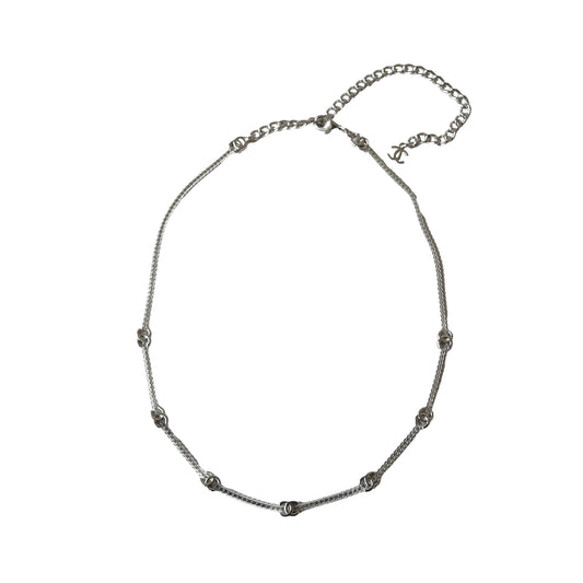 Chanel Seven Metal CC Choker Necklace Silver-NOBLEMARS