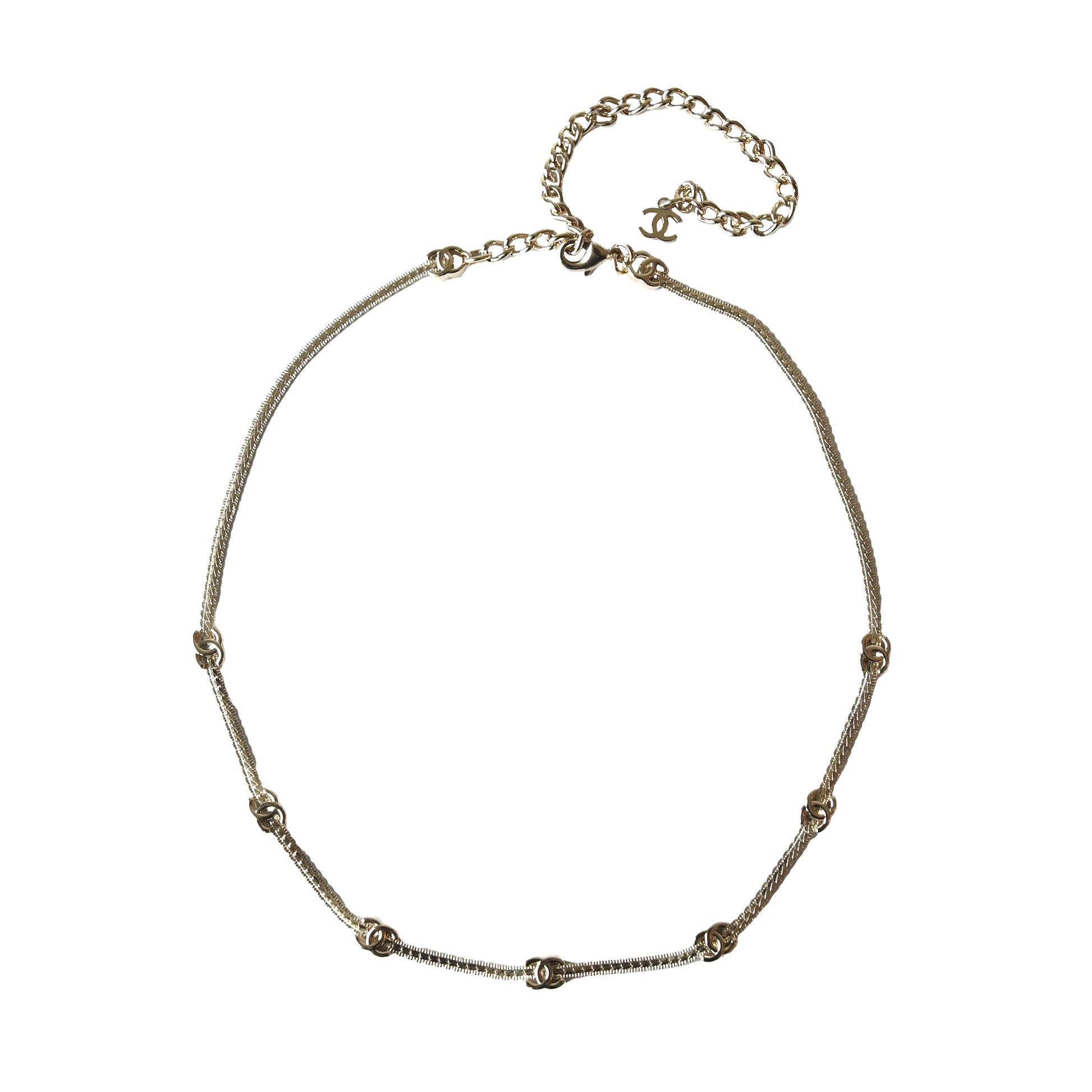 Chanel Seven Metal CC Choker Necklace Gold-NOBLEMARS