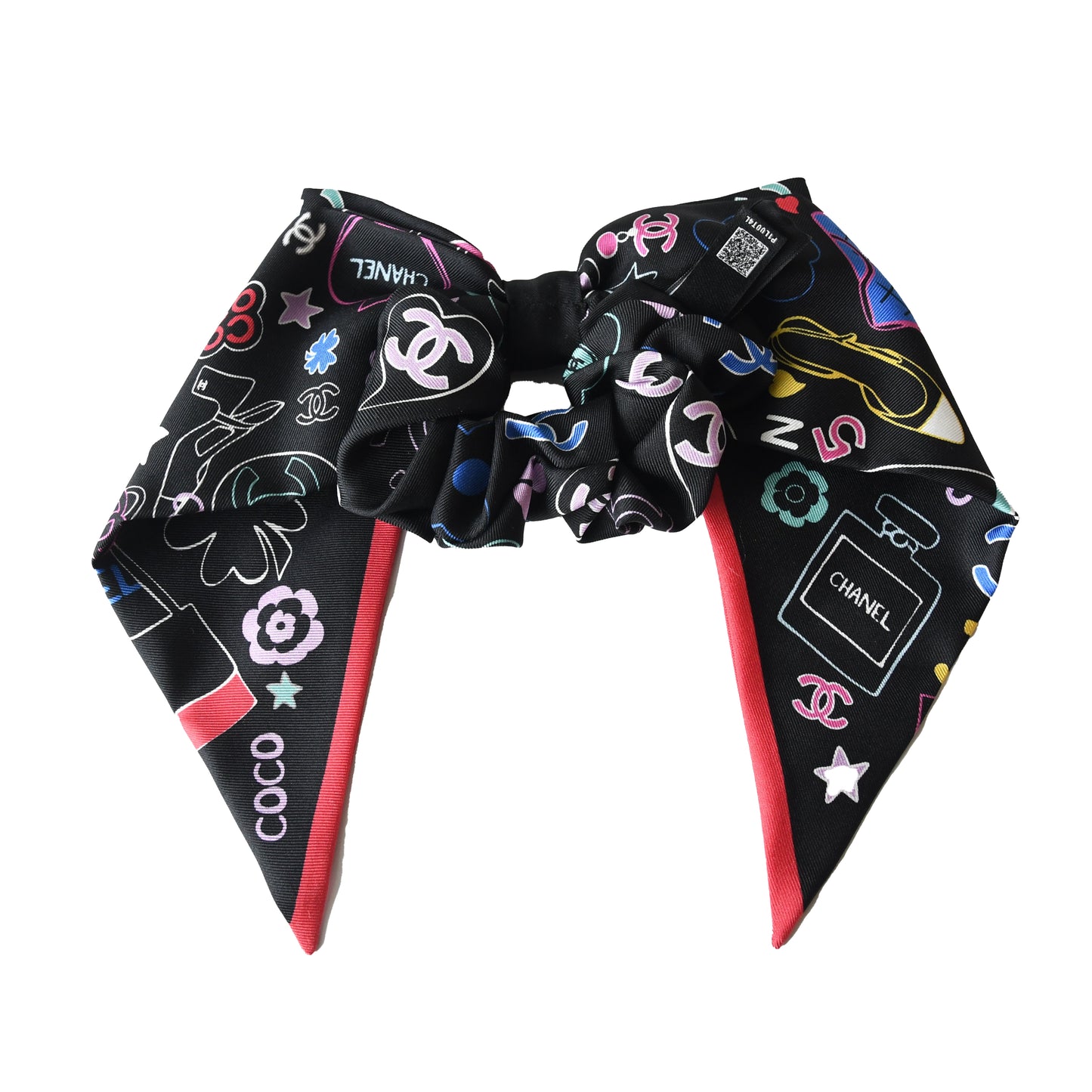 Chanel Silk CC Logo Pattern Ribbon Hair Band Multicolor-NOBLEMARS