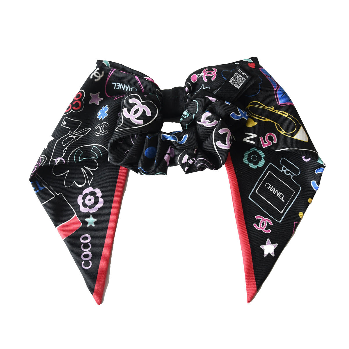 Chanel Silk CC Logo Pattern Ribbon Hair Band Multicolor  display picture 1