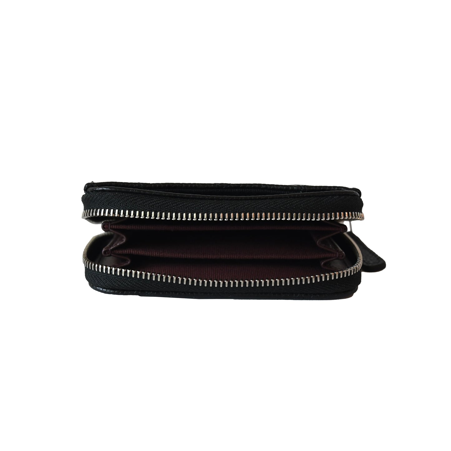 Chanel CC Caviar Quilted Zip Coin Purse Black Silver-NOBLEMARS
