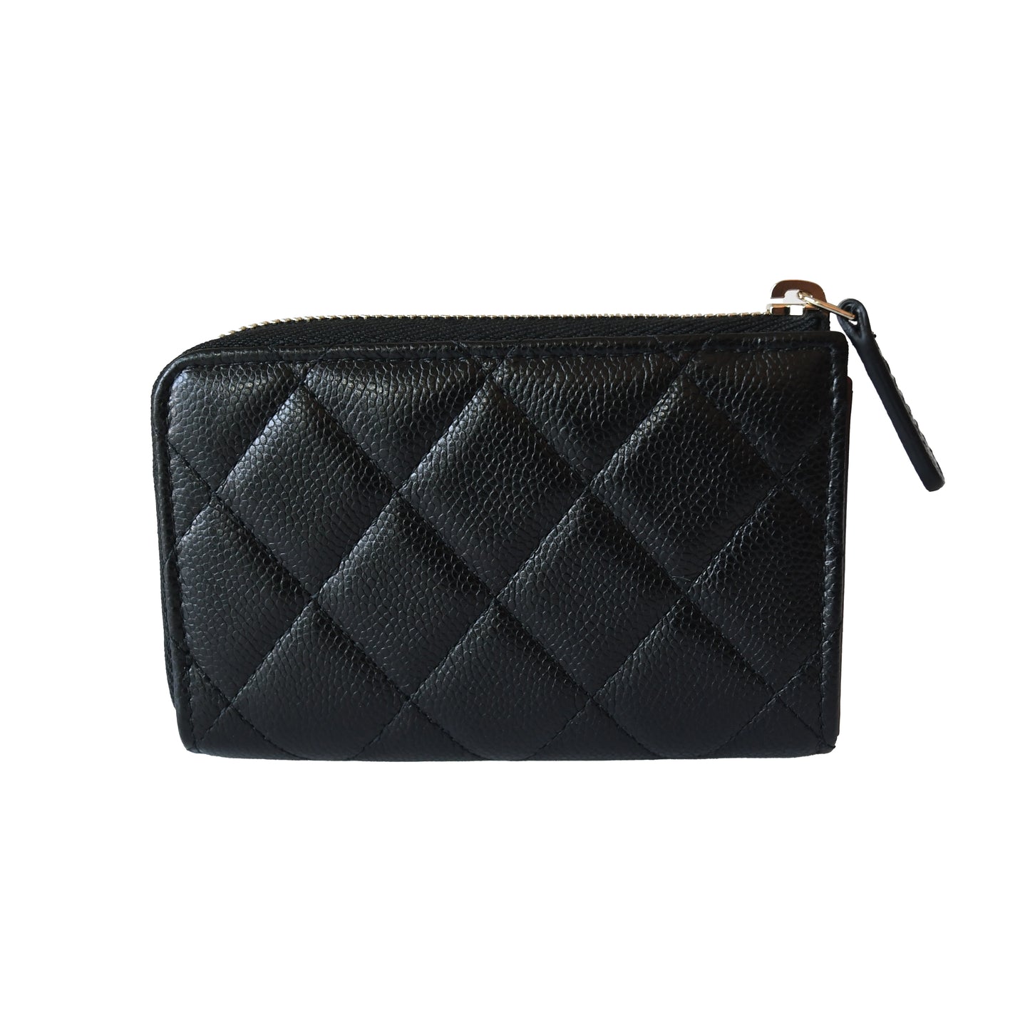 Chanel CC Caviar Quilted Zipped Key Holder Wallet Black