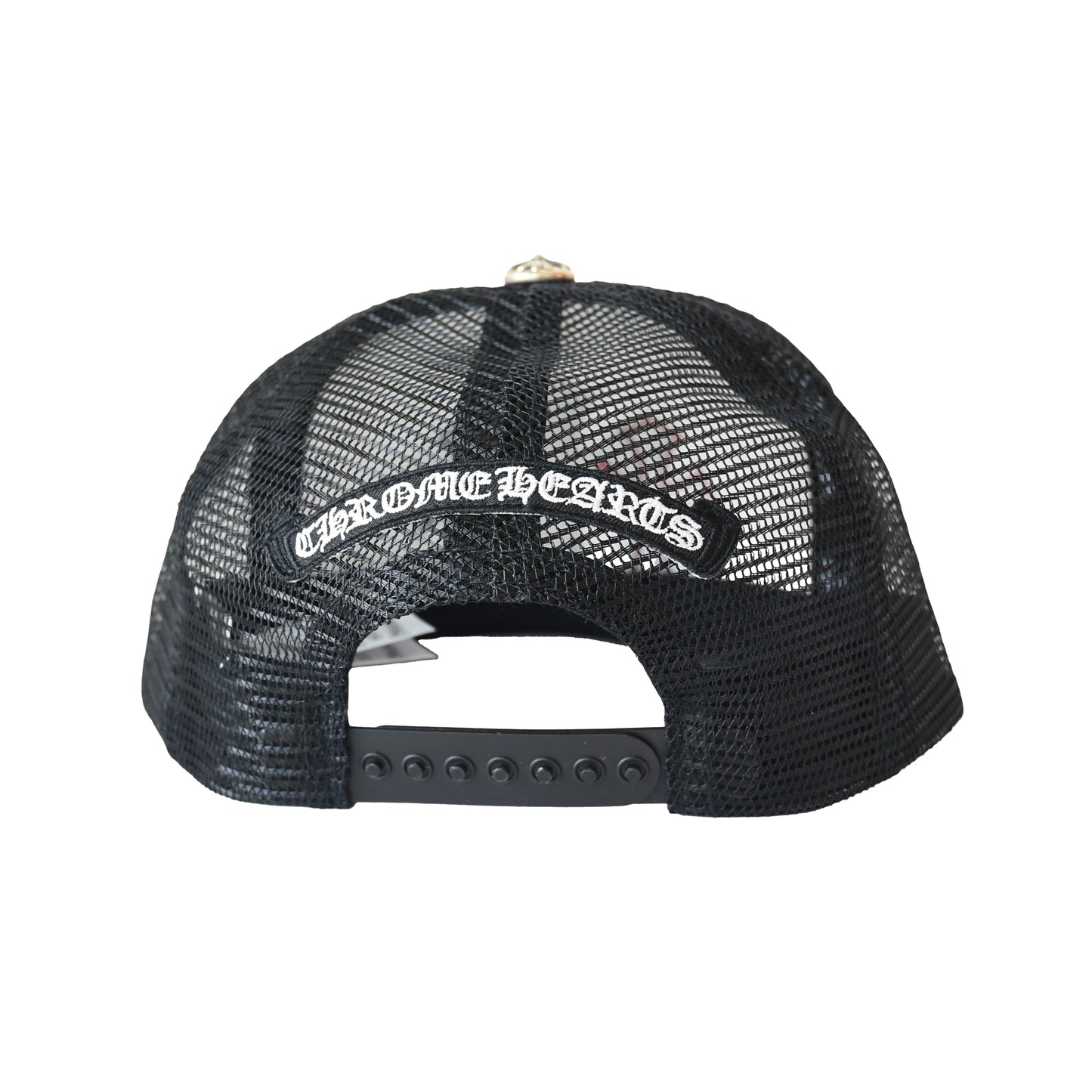 Chrome Hearts Red White Blue Triple Cross Trucker Hat Black
