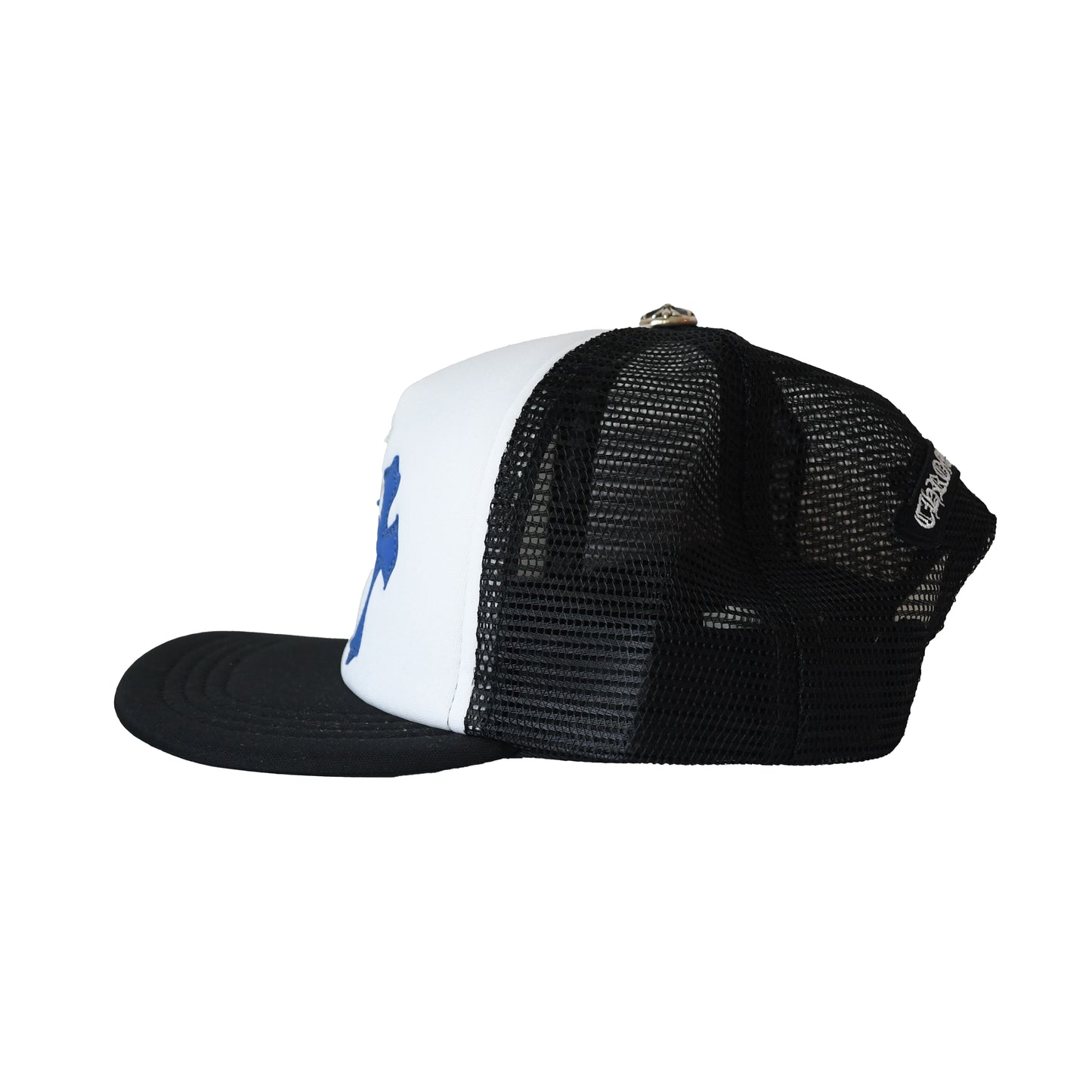 Chrome Hearts Red White Blue Triple Cross Trucker Hat Black