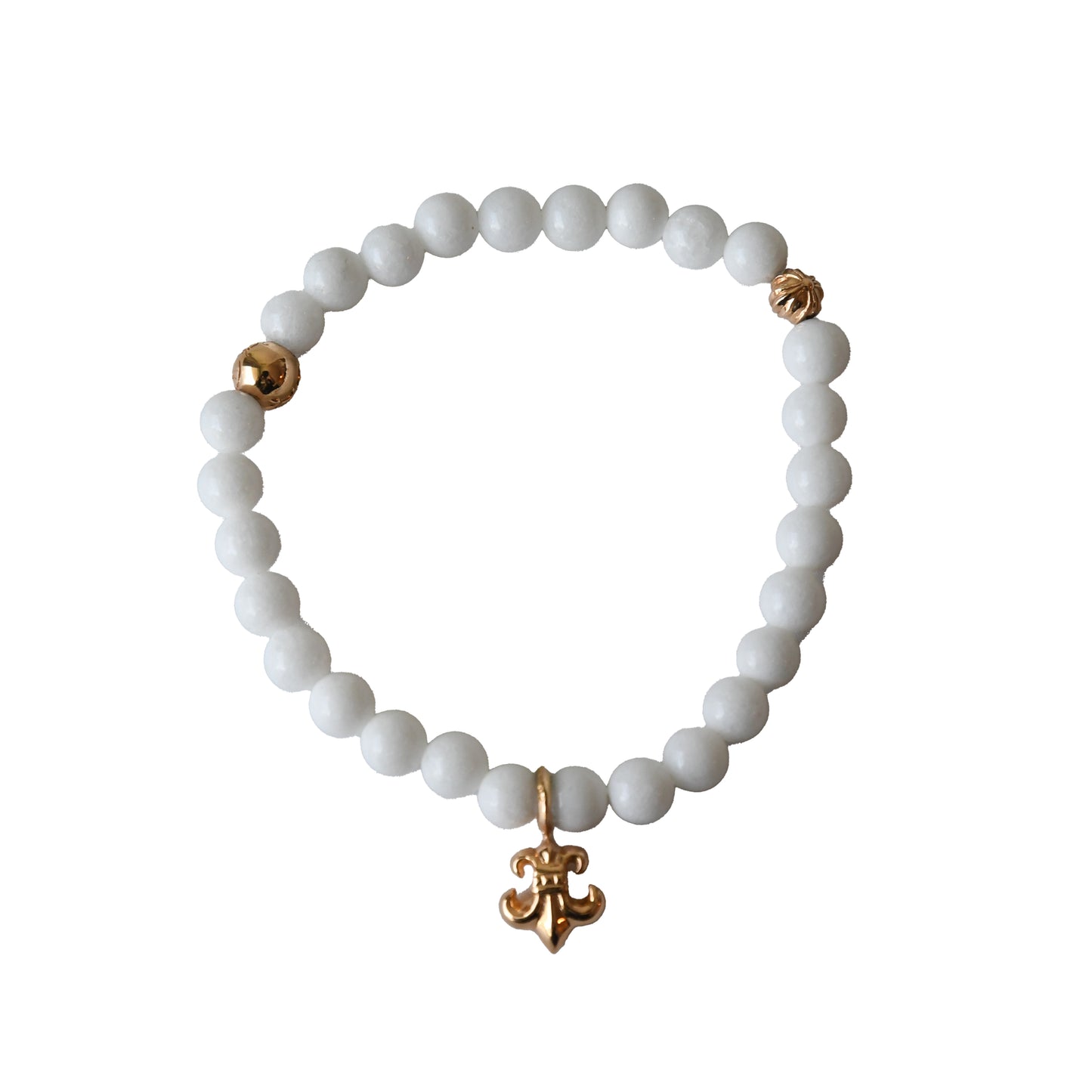 Chrome Hearts Le Fleur Pendant Bead Bracelet Gold