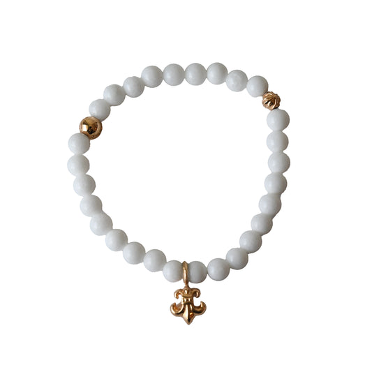 Chrome Hearts Le Fleur Pendant Bead Bracelet Gold