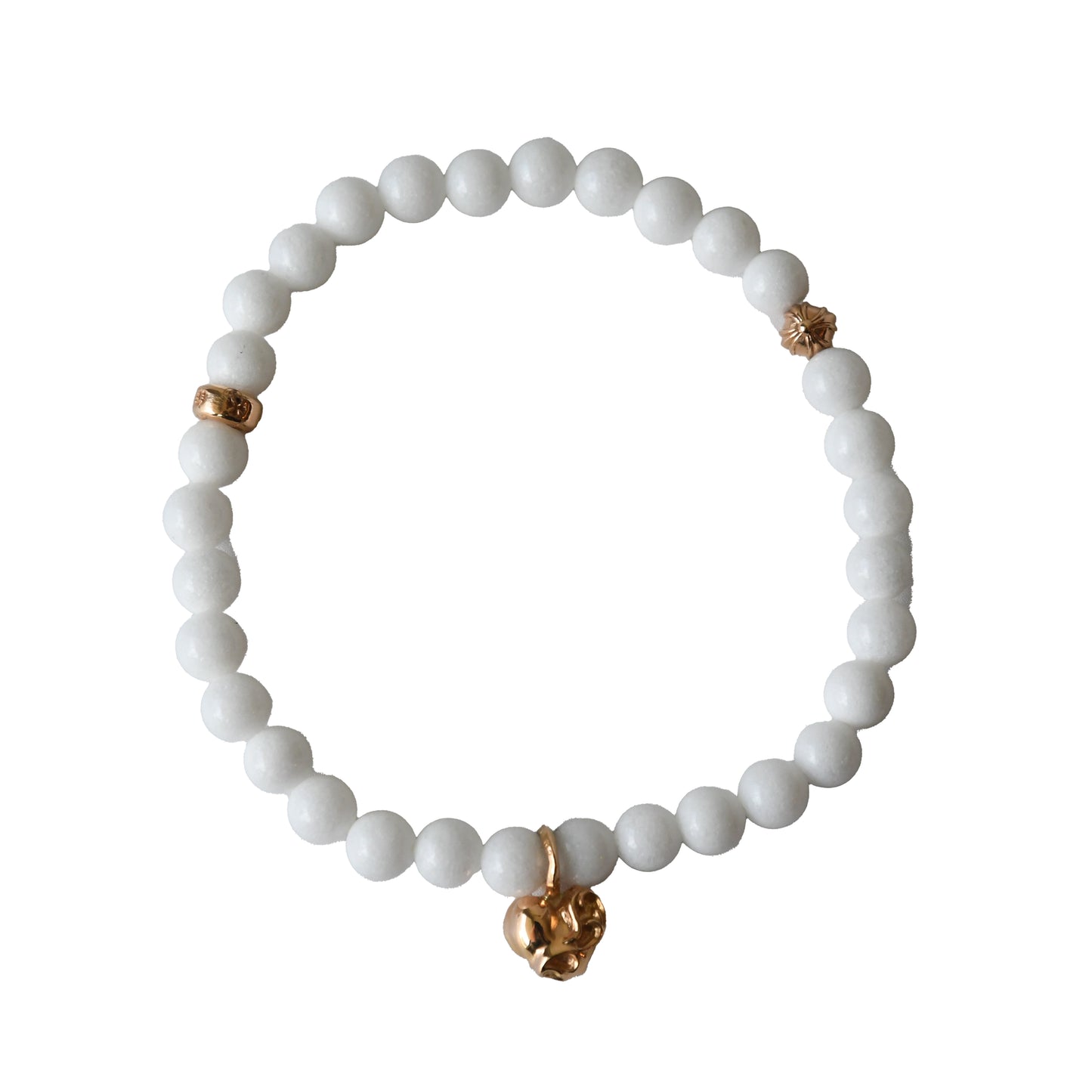 Chrome Hearts Vine Heart Pendant Bead Bracelet Gold