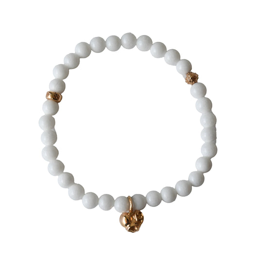 Chrome Hearts Vine Heart Pendant Bead Bracelet Gold