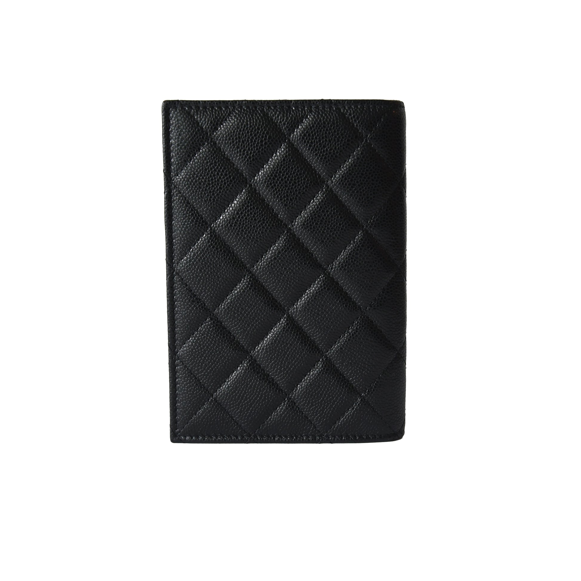 Chanel CC Caviar Quilted Passport Holder Black-NOBLEMARS