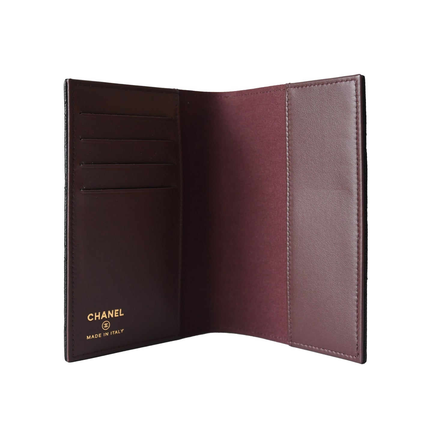 Chanel CC Caviar Quilted Passport Holder Black-NOBLEMARS