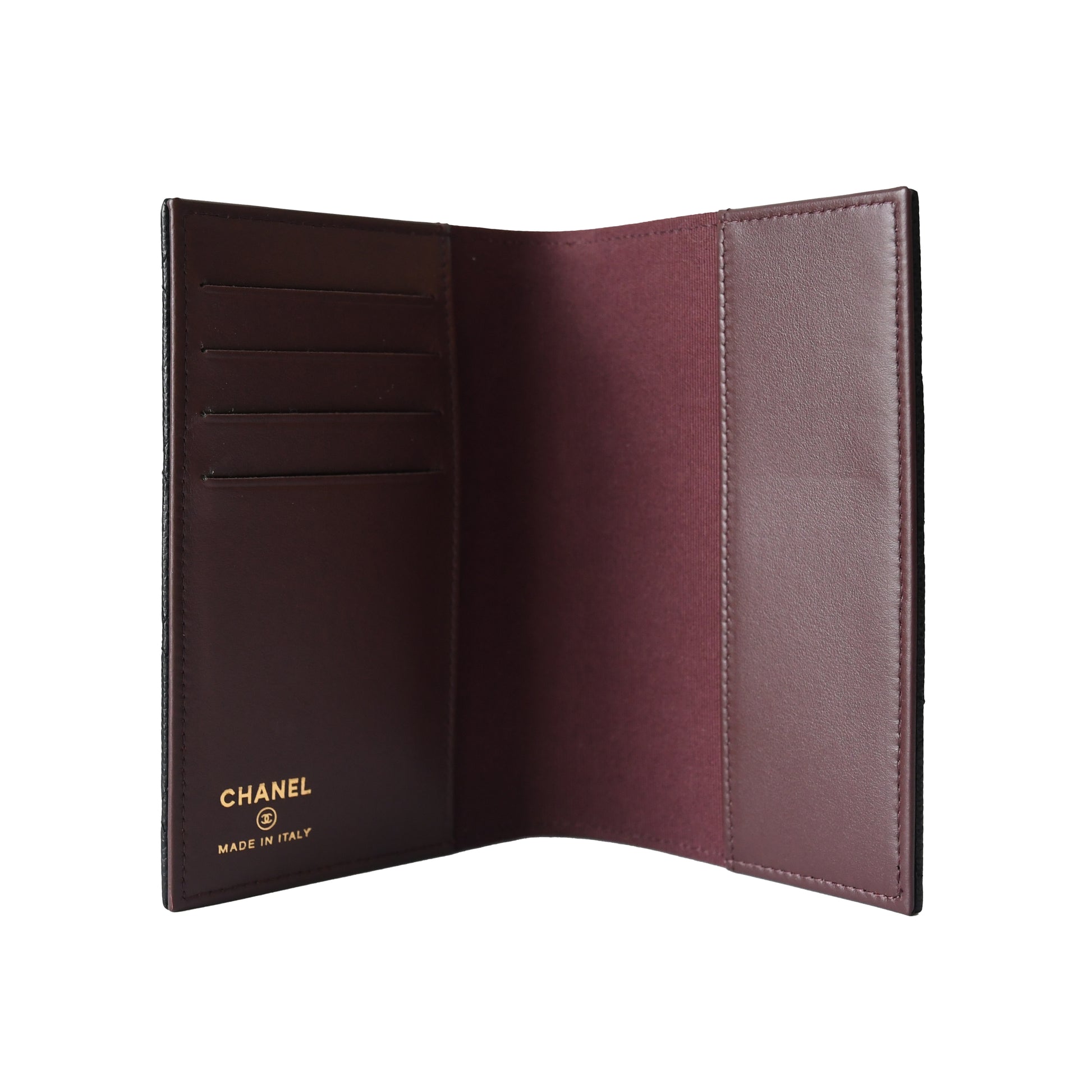 Chanel CC Caviar Quilted Passport Holder Black-NOBLEMARS