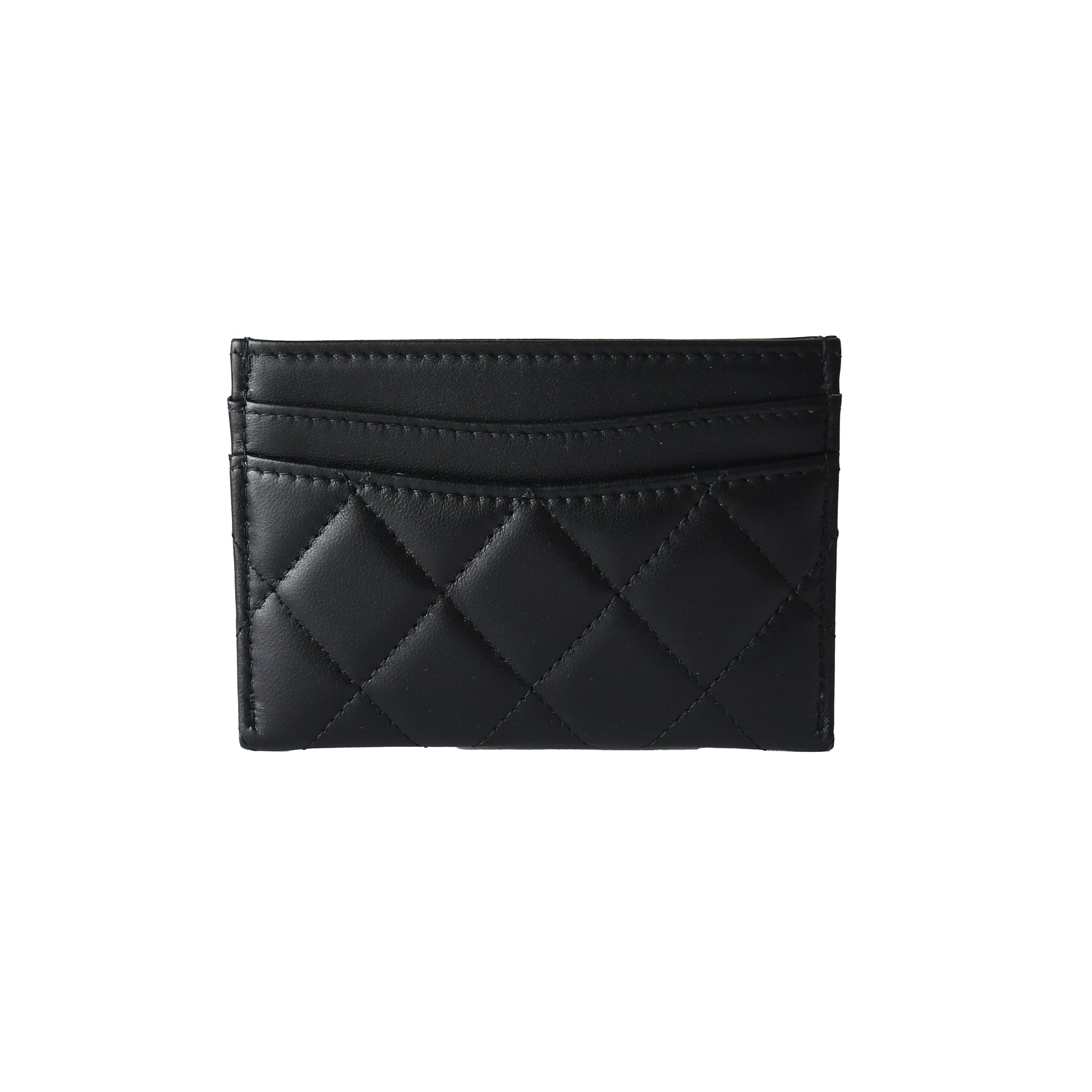 Chanel CC Lucky Charms Interlocking Card Holder Black-NOBLEMARS