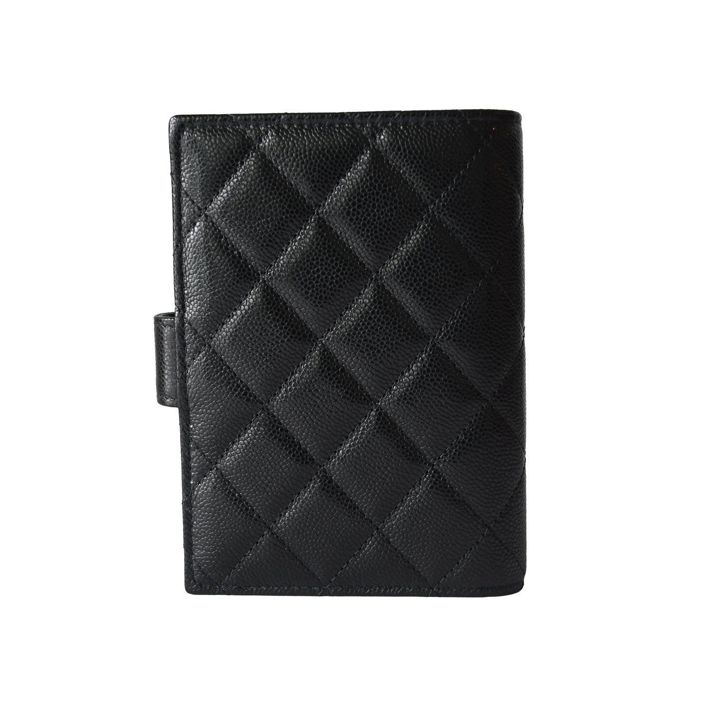 Chanel CC Caviar Quilted Passport Holder Wallet Black-NOBLEMARS