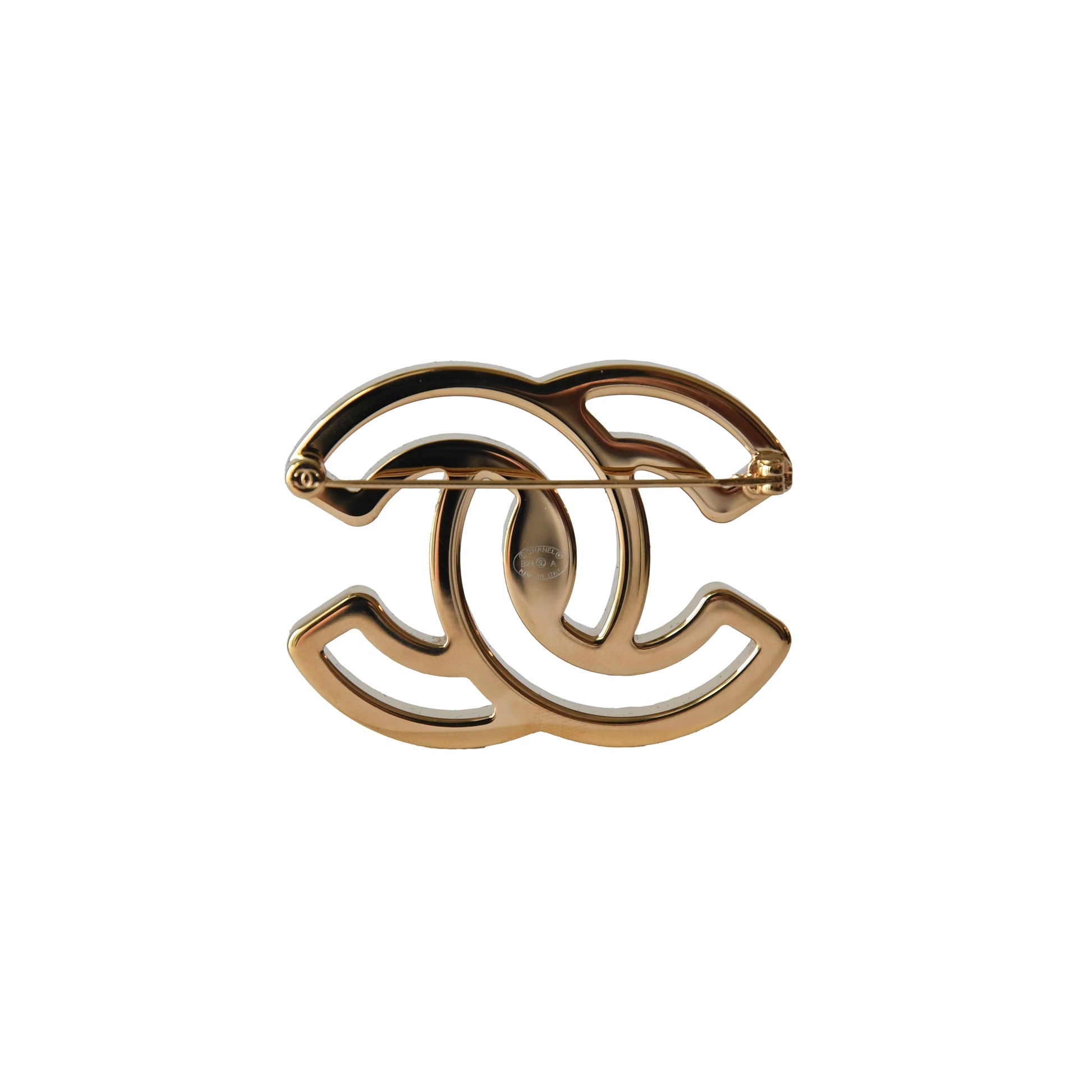 Chanel CC Metal Hollow Brooch White-NOBLEMARS
