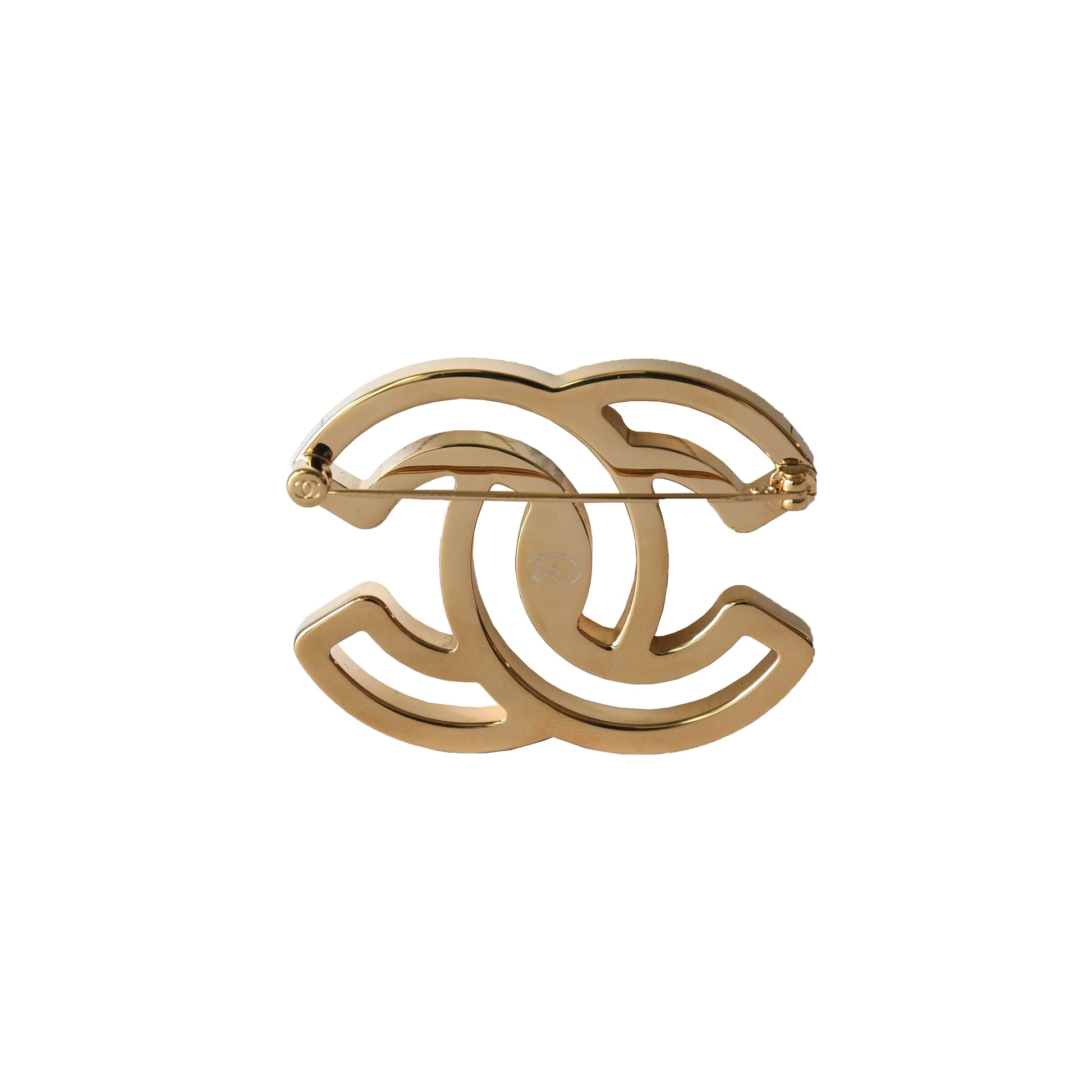 Chanel CC Metal Hollow Brooch White-NOBLEMARS