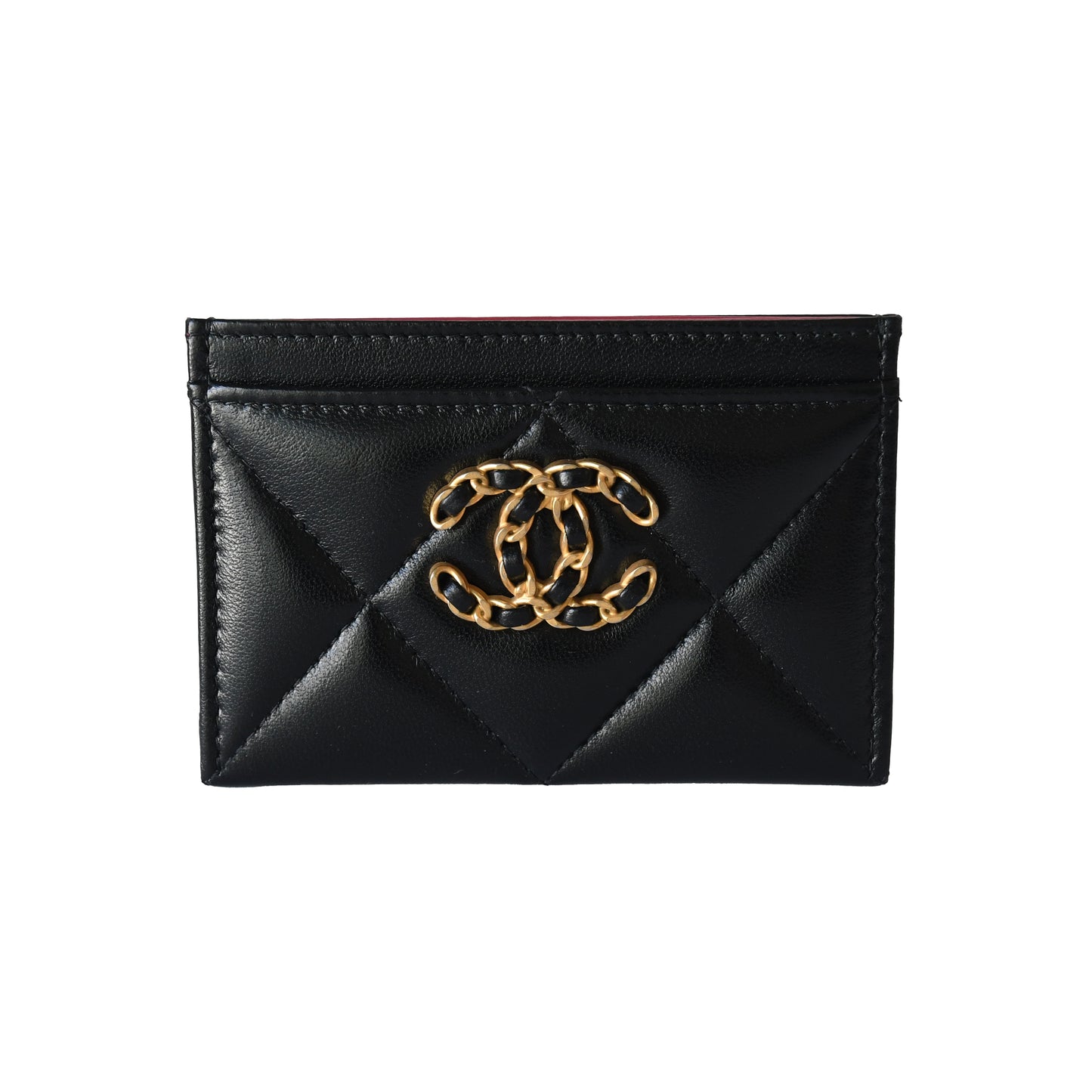 Chanel CC Lambskin Quilted Card Holder Black-NOBLEMARS