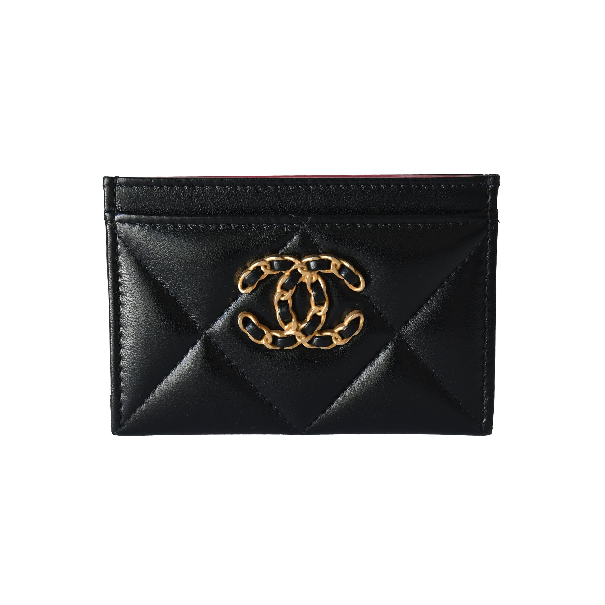 Chanel CC Lambskin Quilted Card Holder Black-NOBLEMARS