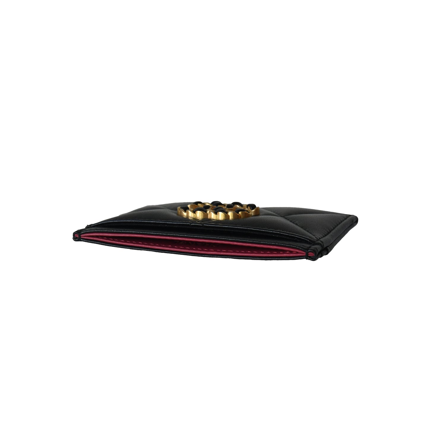 Chanel CC Lambskin Quilted Card Holder Black-NOBLEMARS
