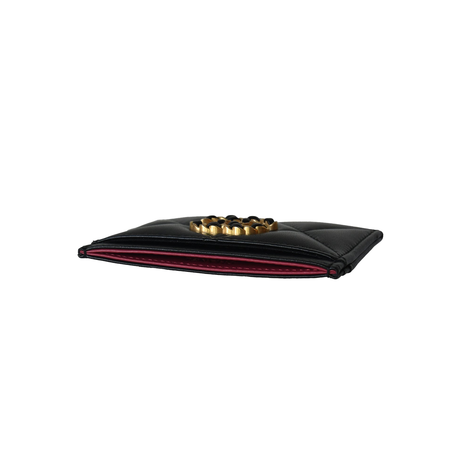 Chanel CC Lambskin Quilted Card Holder Black-NOBLEMARS