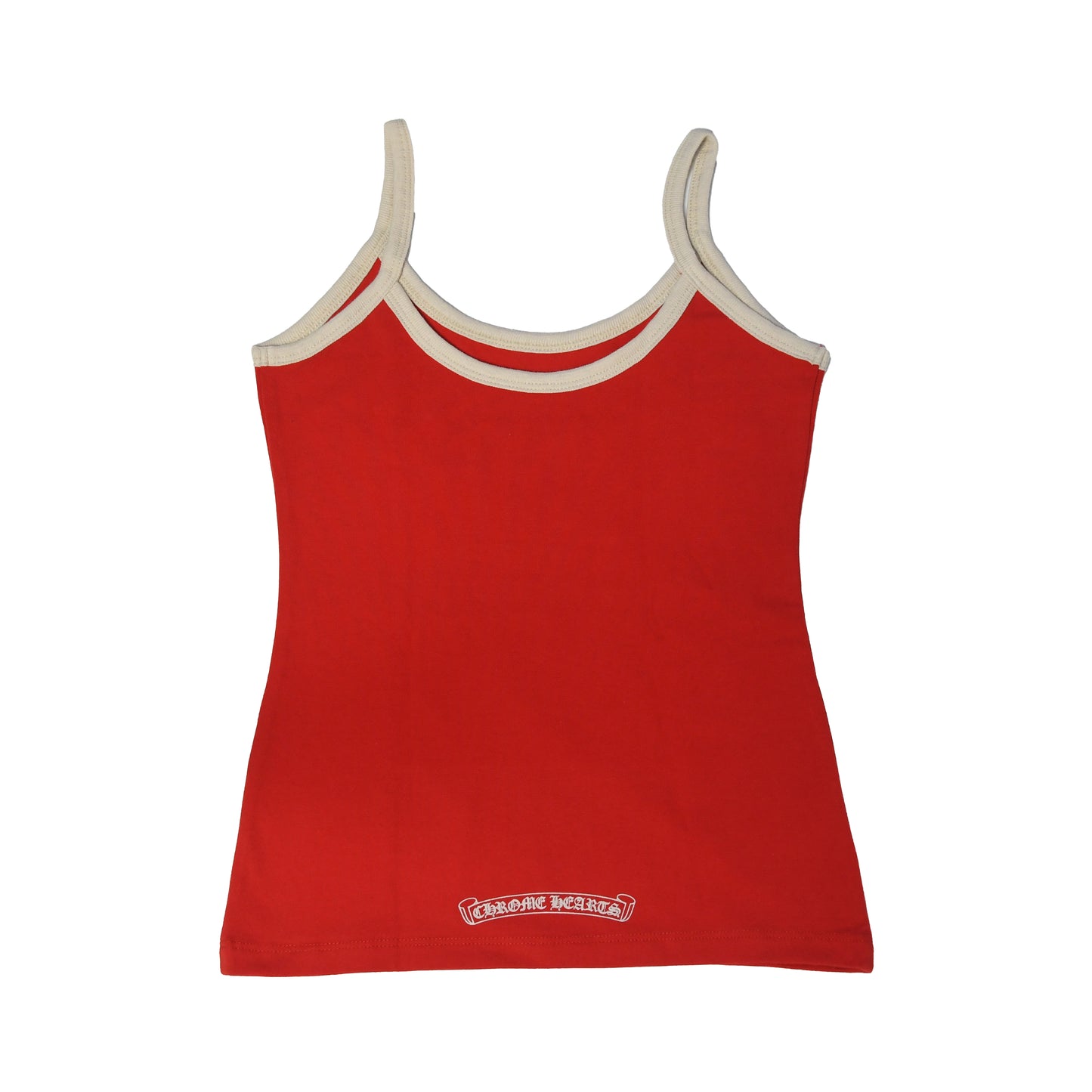 Chrome Hearts Horseshoe Logo Tank Top Red White-NOBLEMARS